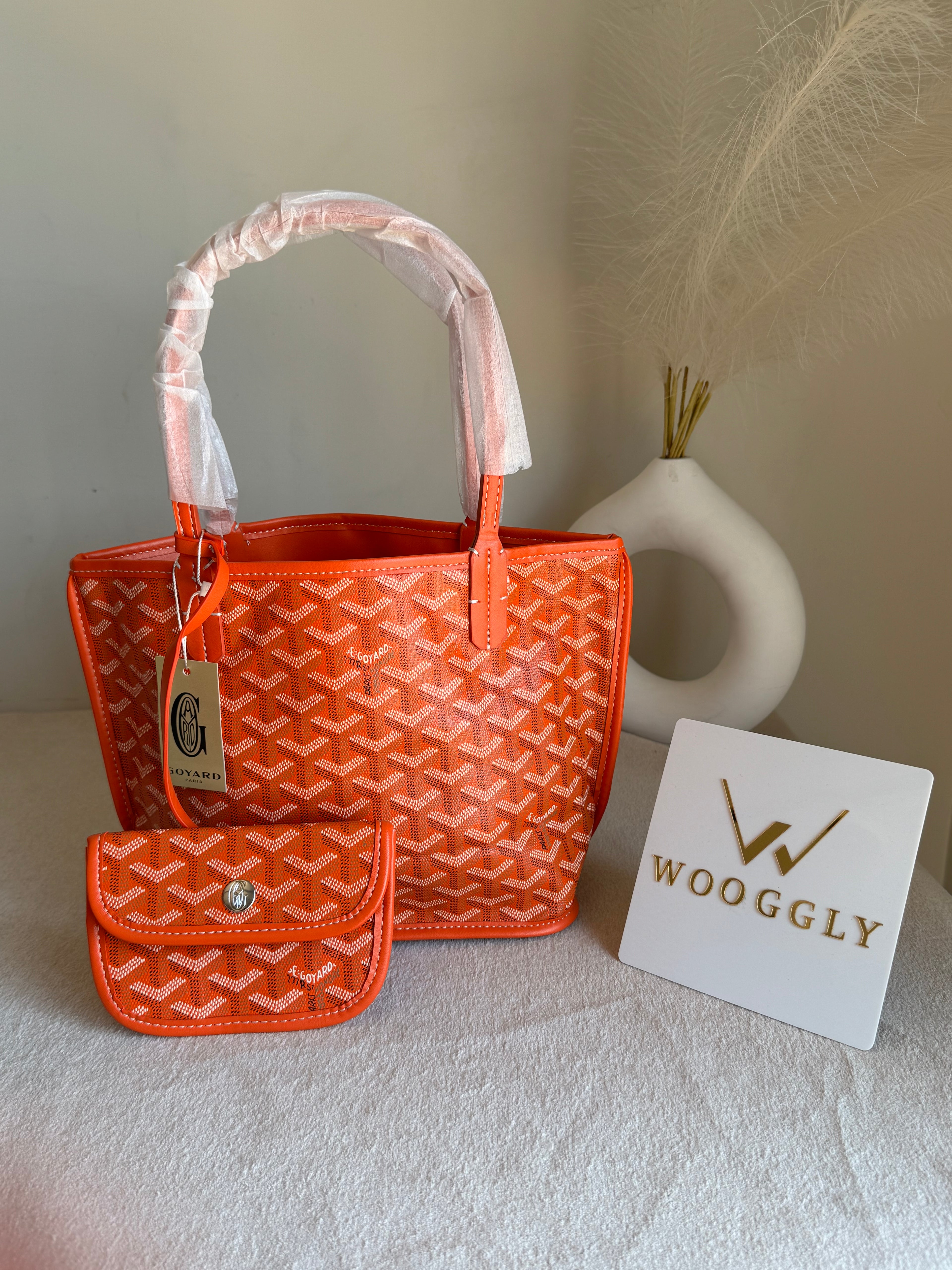 Go Yard Tote Bag - Small Orange with Magnetic Box