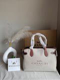 COACH PREMIUM Hand Bag (Brown Jute) BOX PACKING