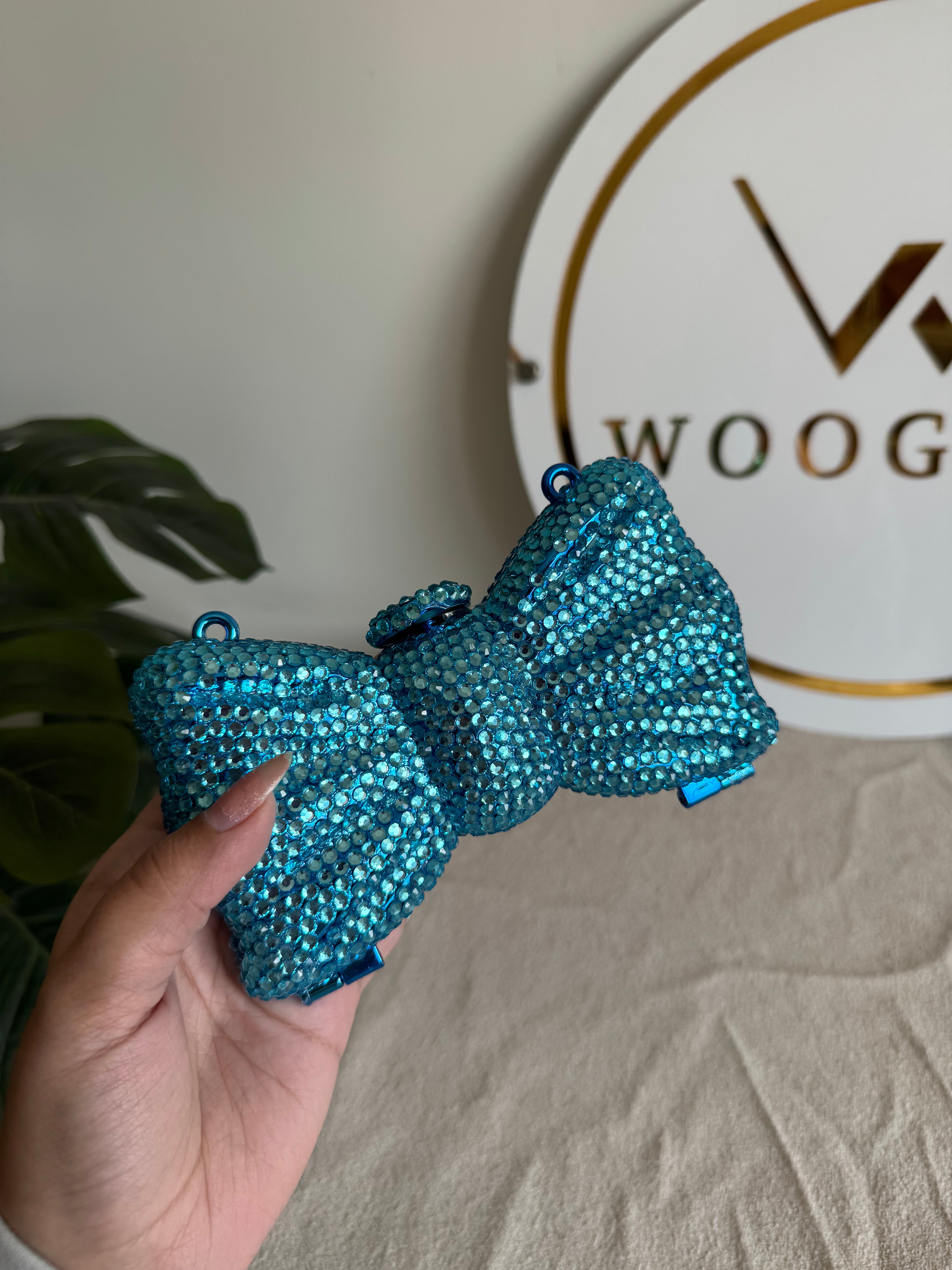 Swarovski Bow Clutch - Blue