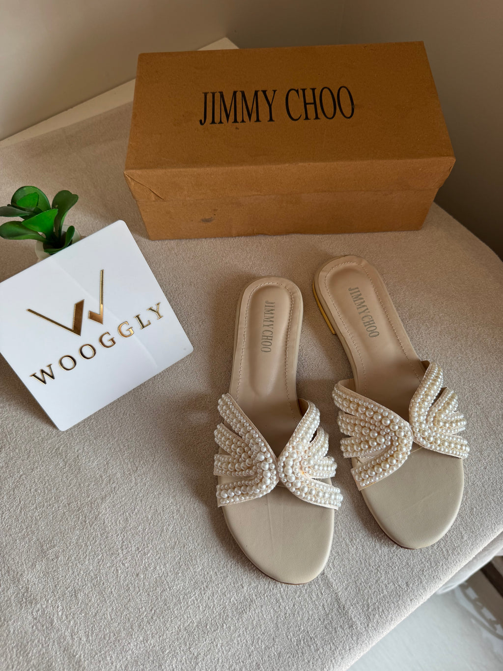 Jimmy Choo Pearl Slides - White