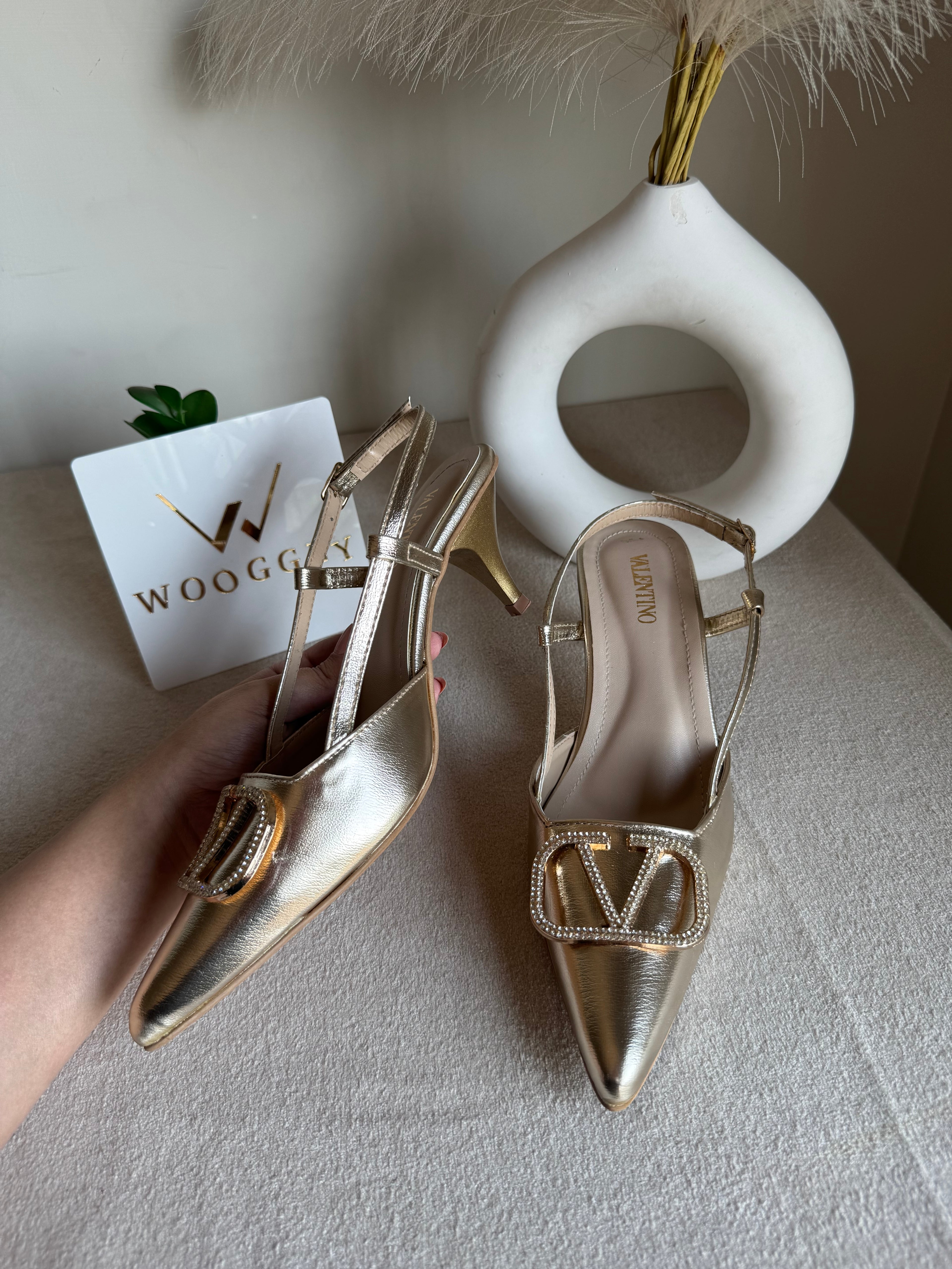 Essential Valentino Champagne Heels