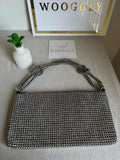 Dreamy Party Wear Rhinestone Bag - Black & Silver