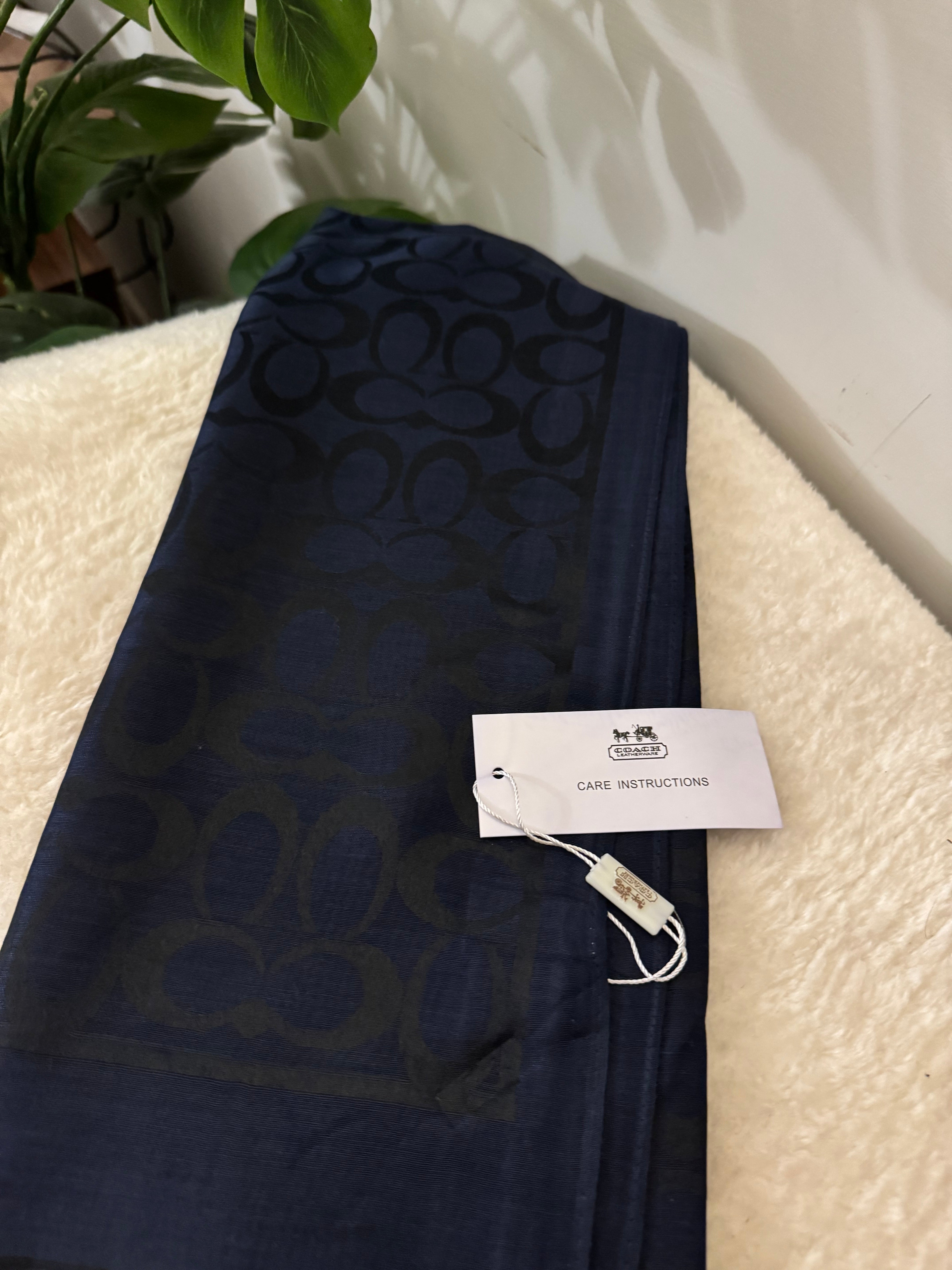 Coach Branded Shawl - Dark Blue