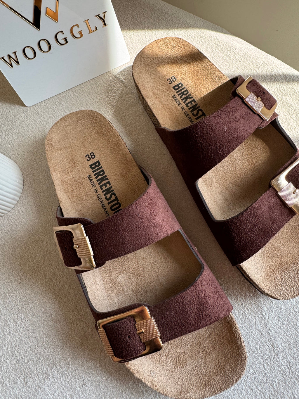 Viral Birkenstock Comfy Sandals - Suede Burgandy