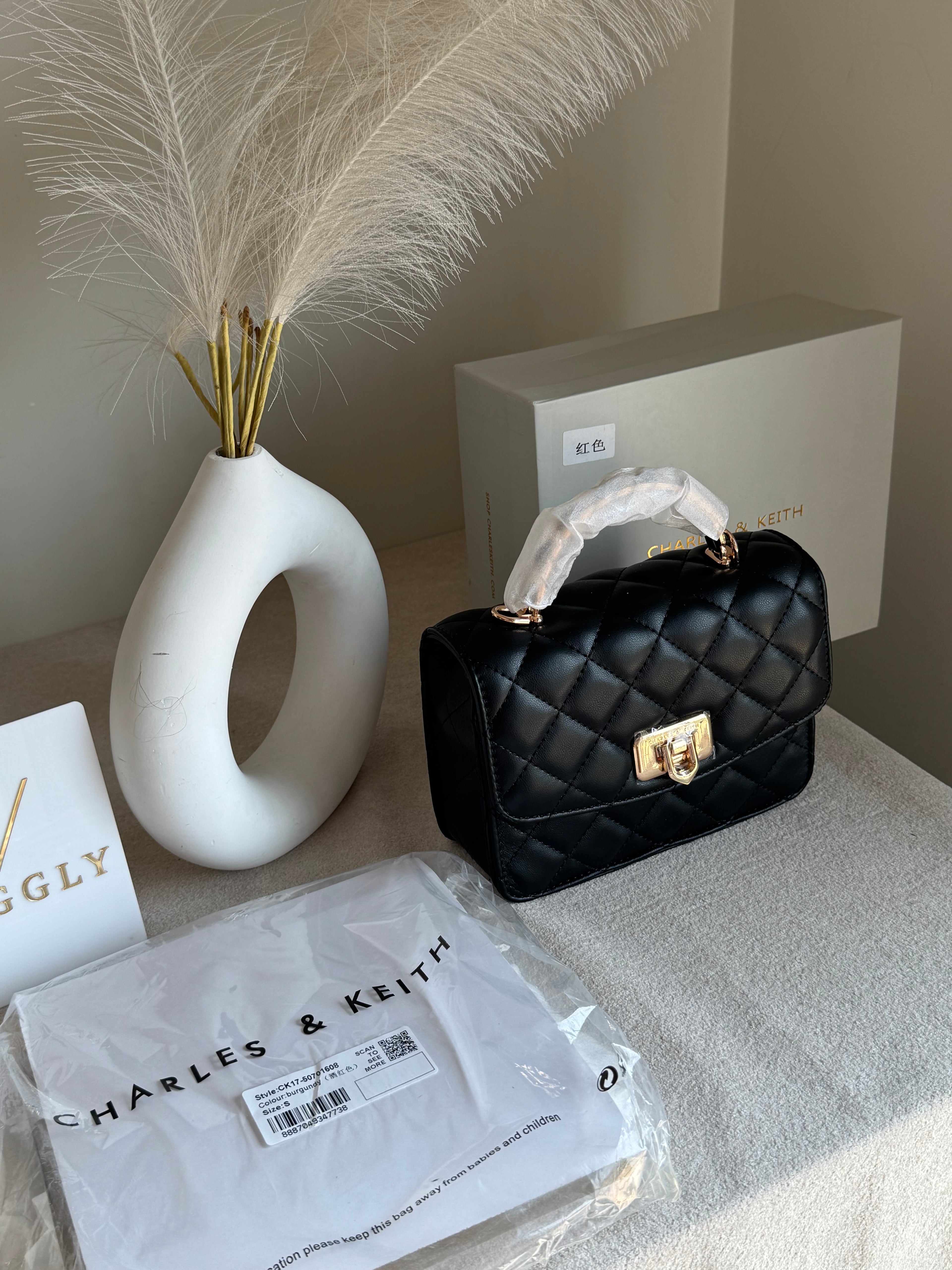 Premium C & K Elora Bag with PROPER PACKING Black