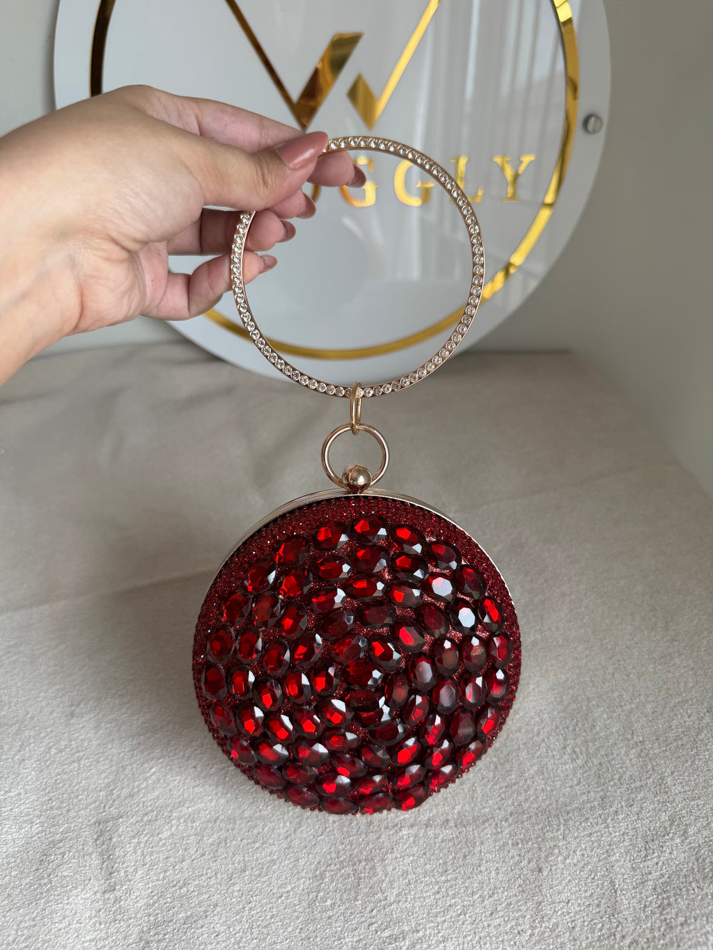 Sugar Plum Clutch - Maroonish Red