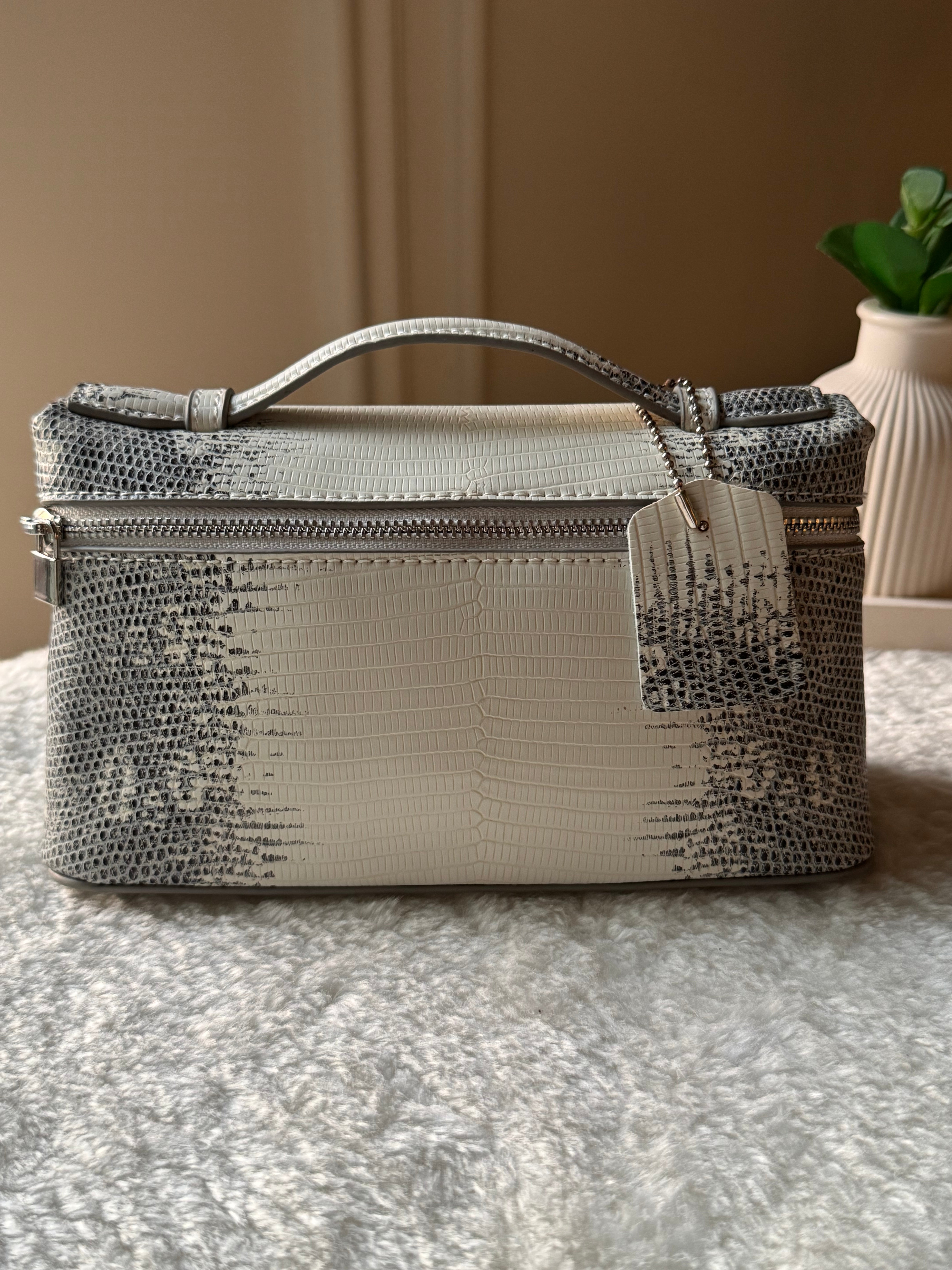 Loro Piana Inspired Pouch Bag (White Textured)