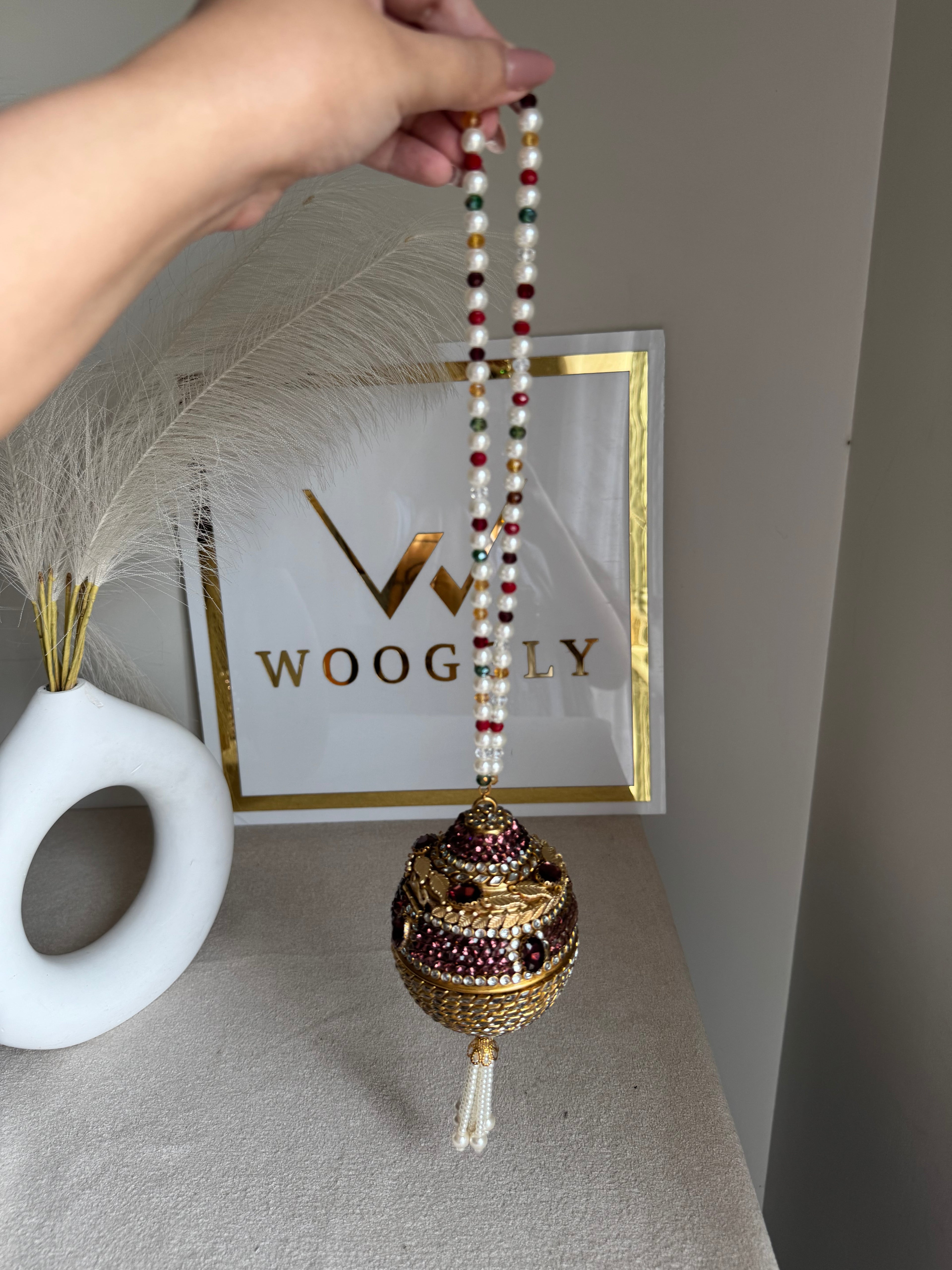 Turkish Potli - Gold & Magenta
