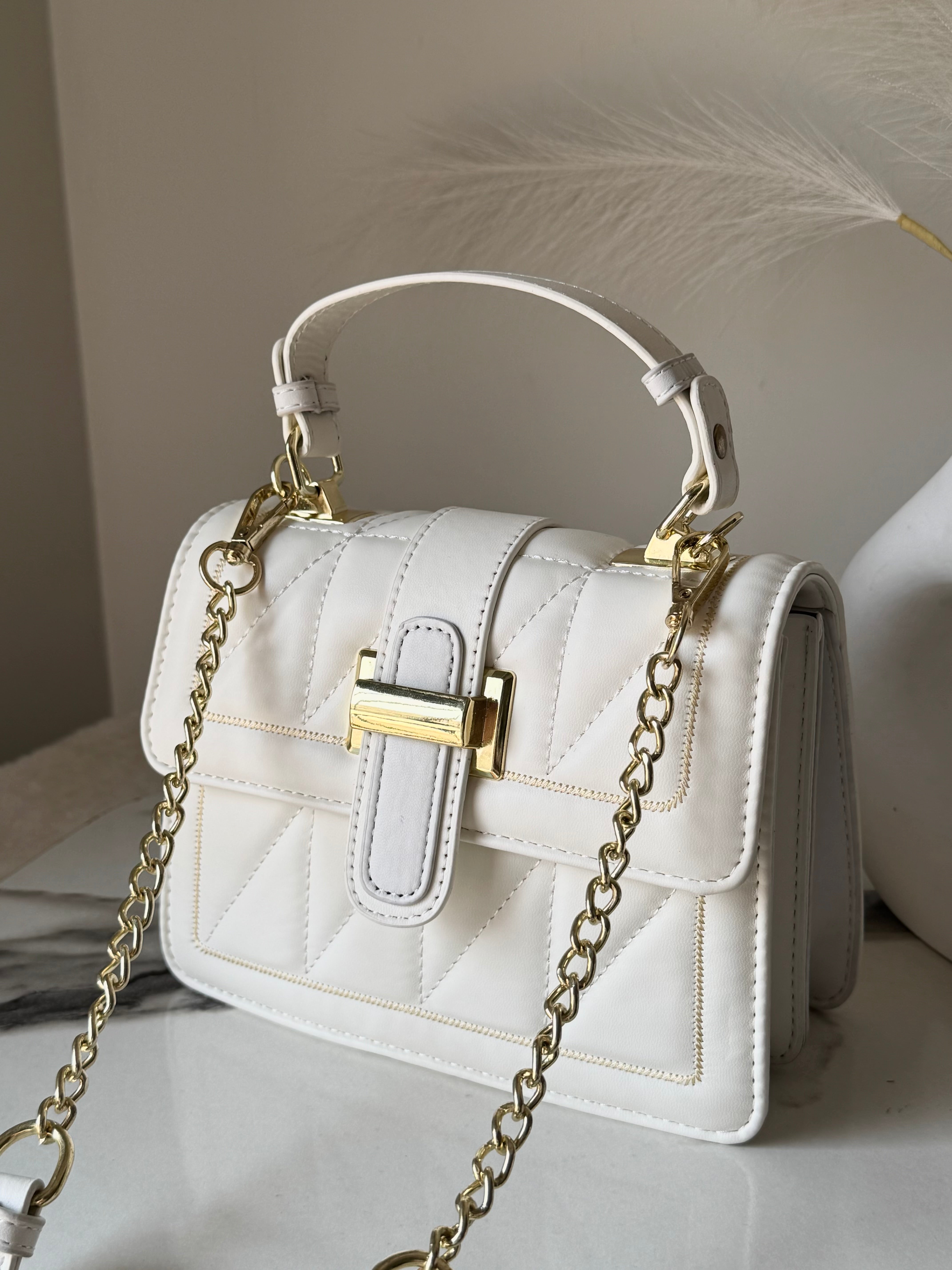 Luna Bag with Long Strap (White)