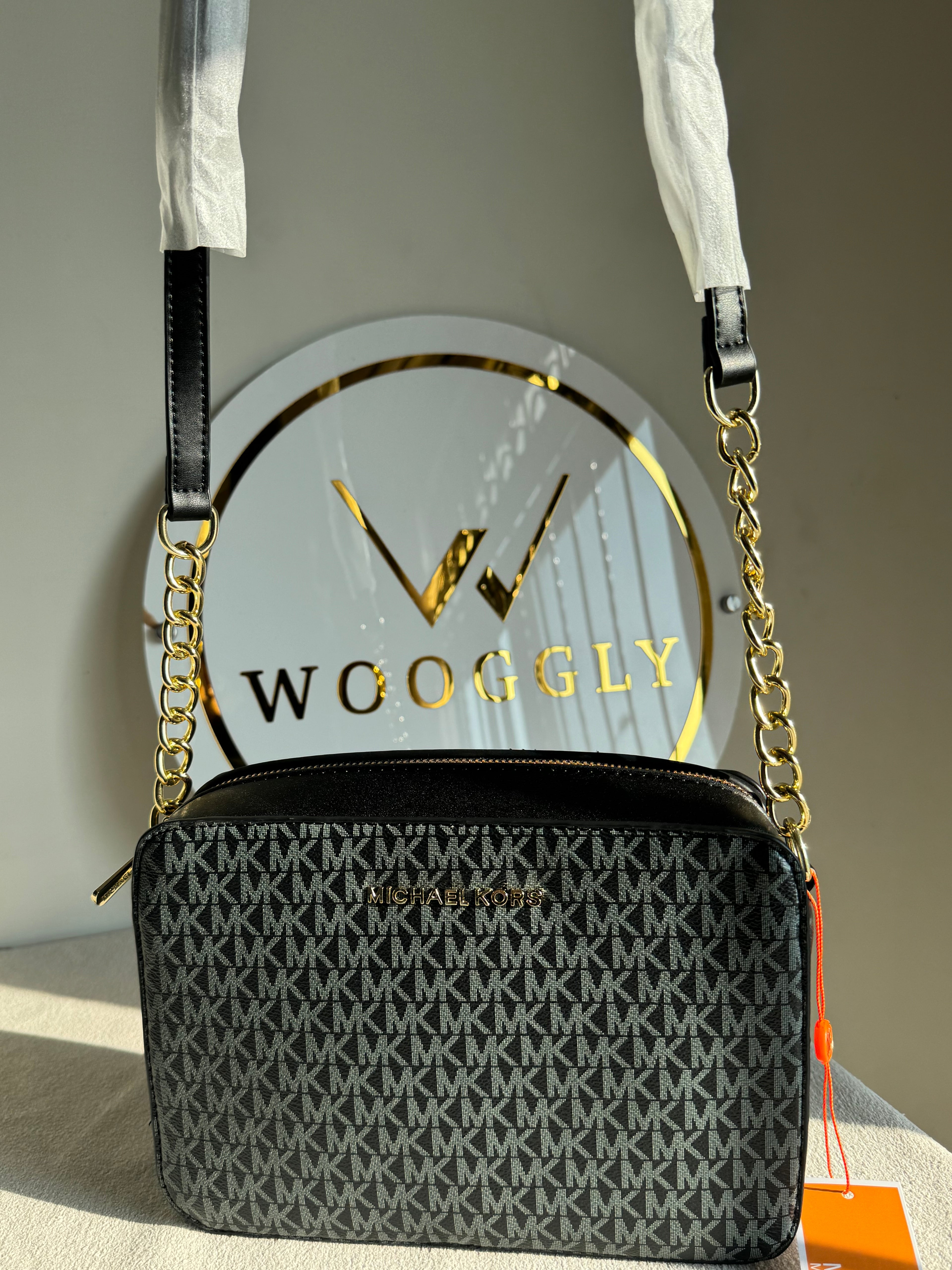 Premium Michael Kors Crossbody Bag (Black & Grey)