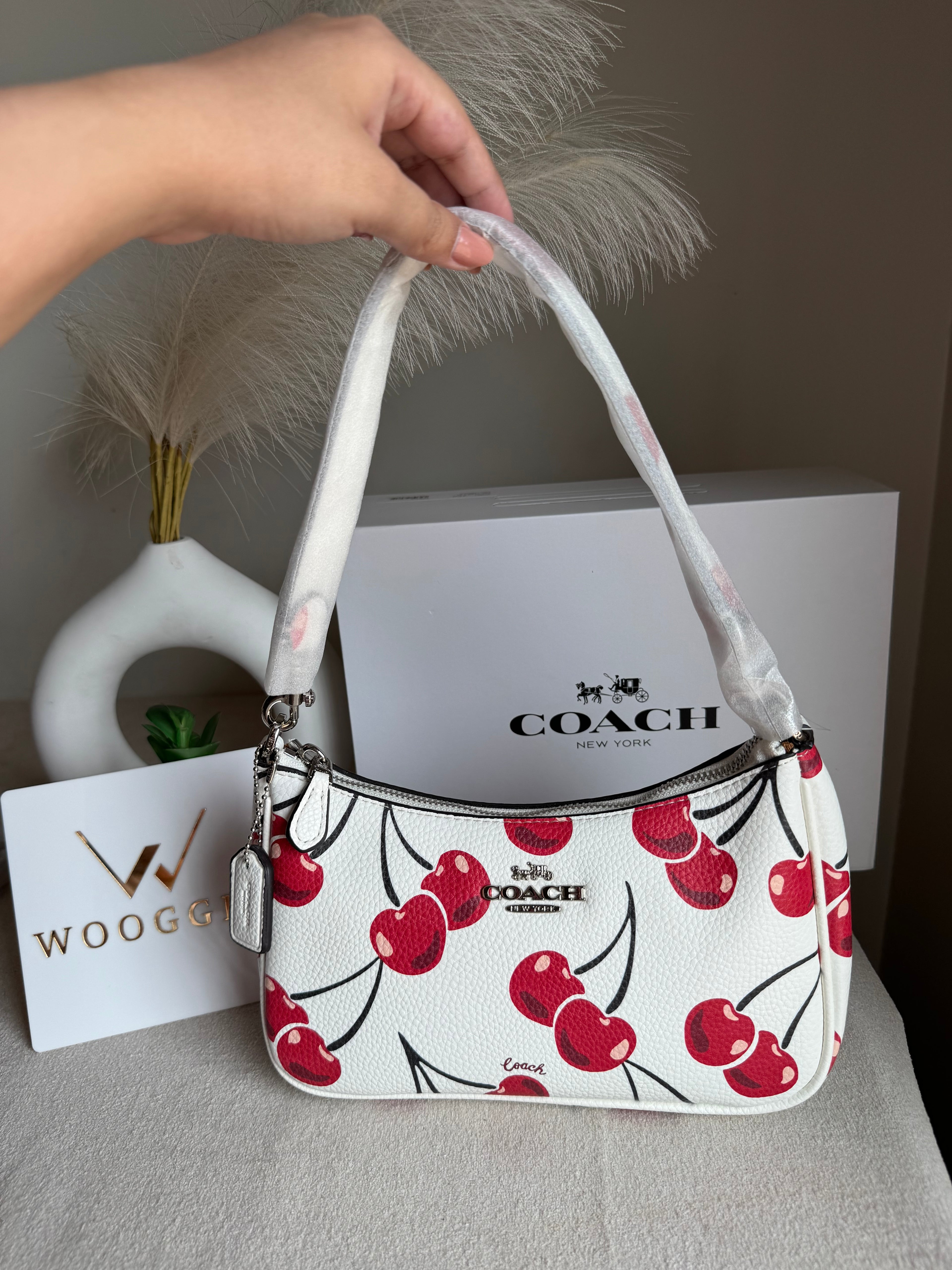 Coach TERI PREMIUM (White with Cherries) - MAGNETIC BOX PACKING