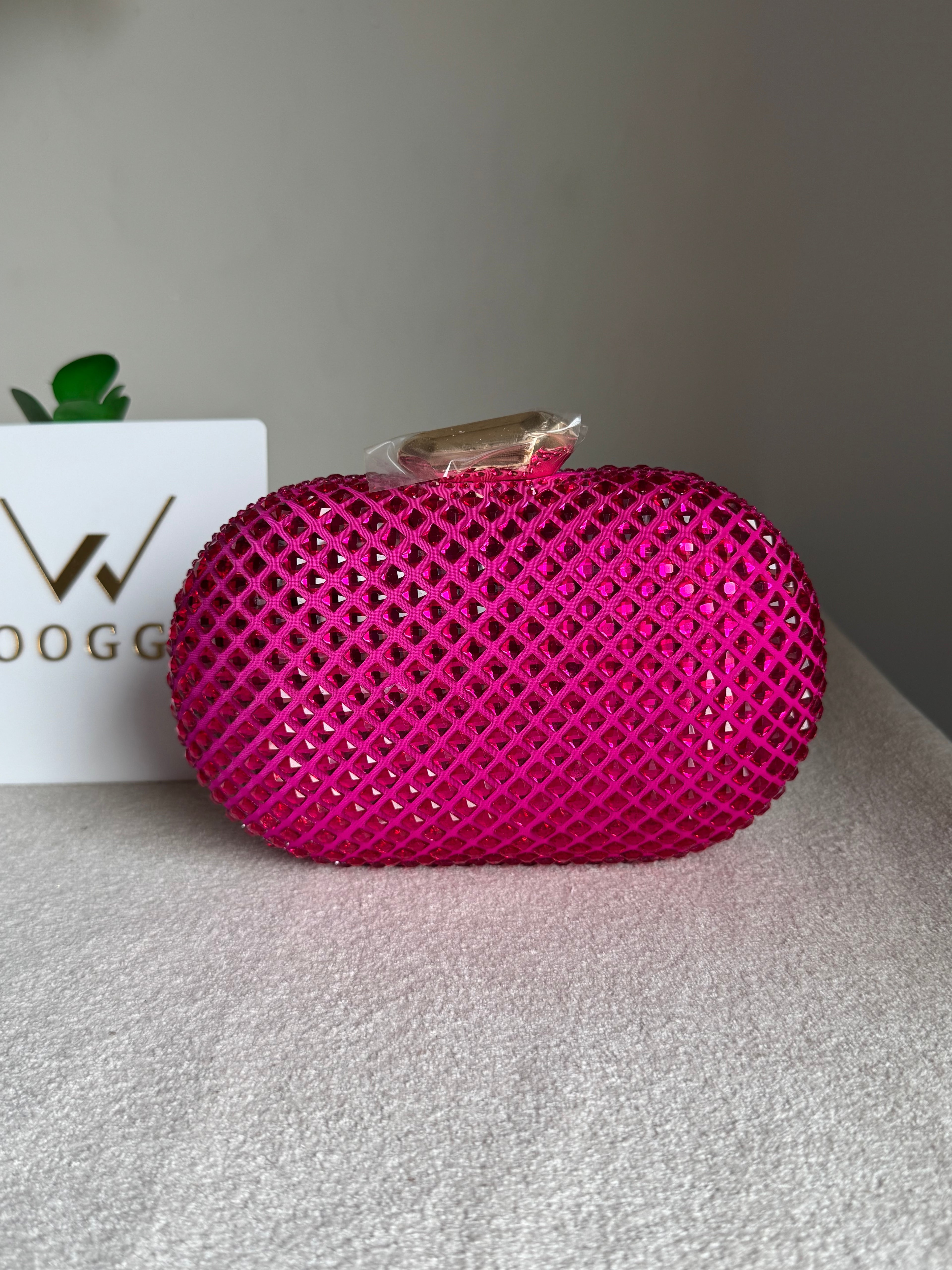 Belle Clutch Hot Pink