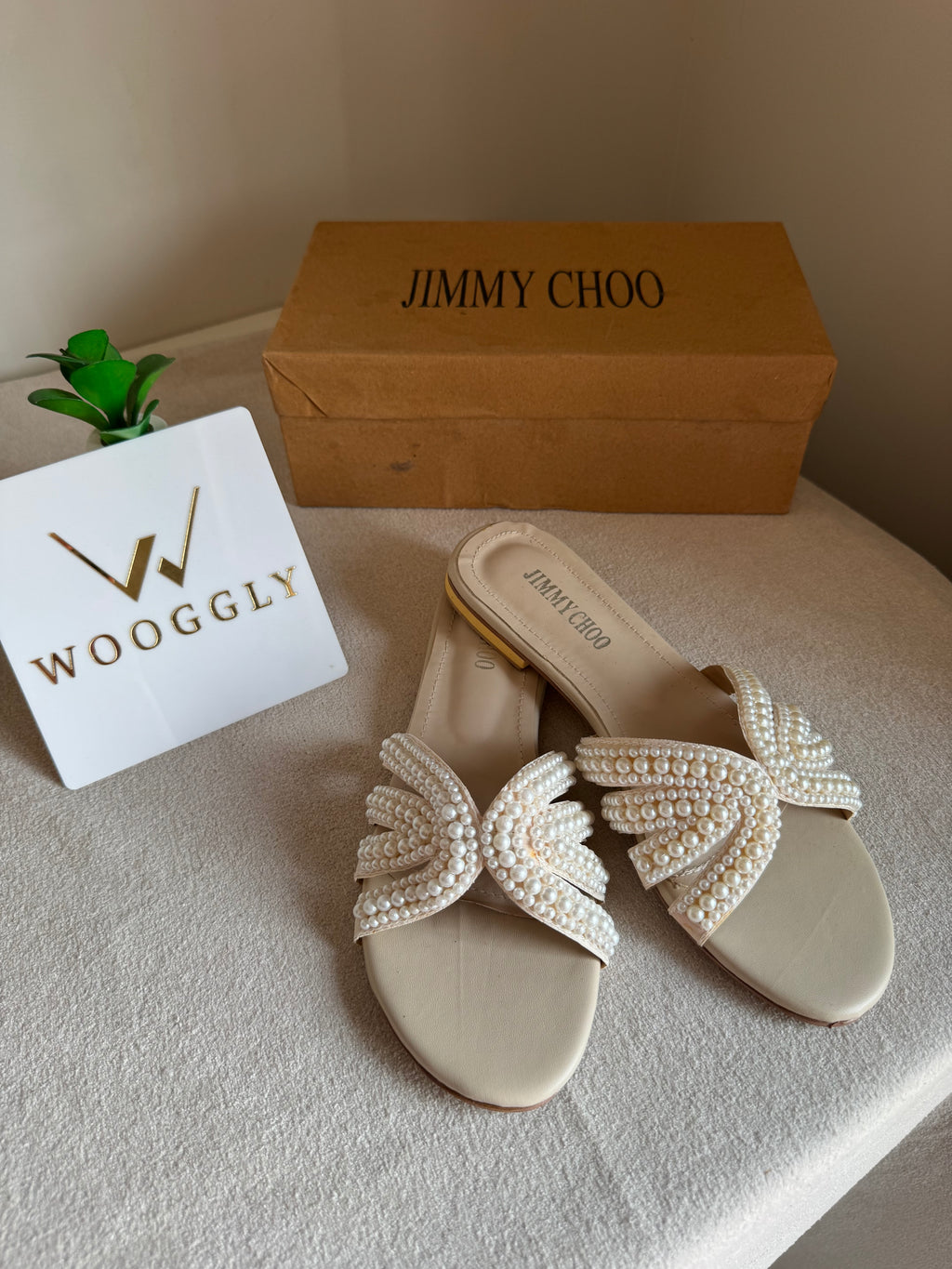 Jimmy Choo Pearl Slides - White