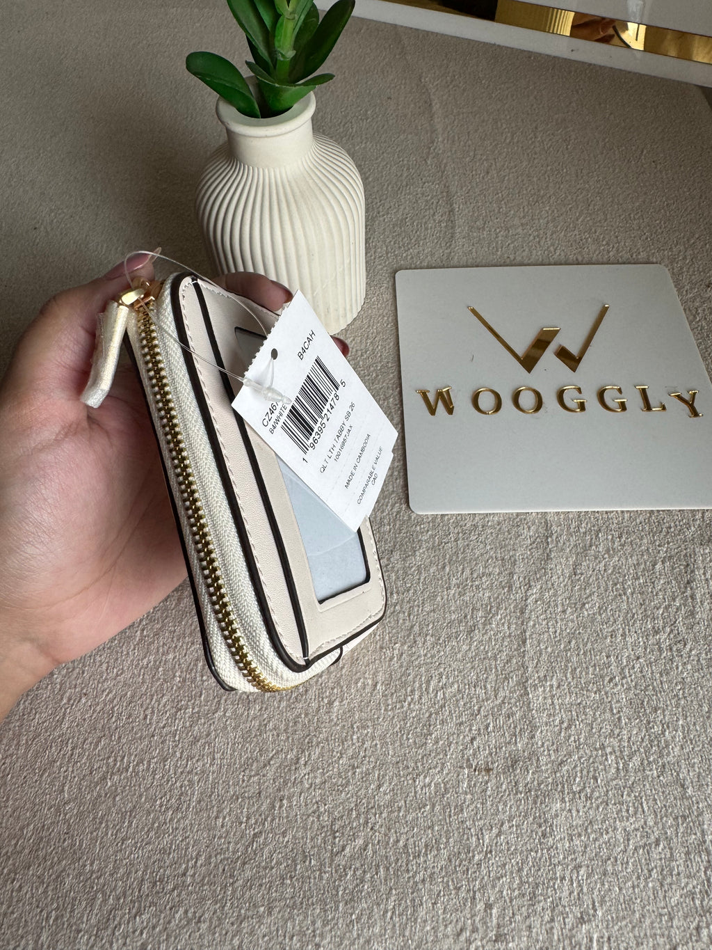 Coach Zip Card Case - Patterned White