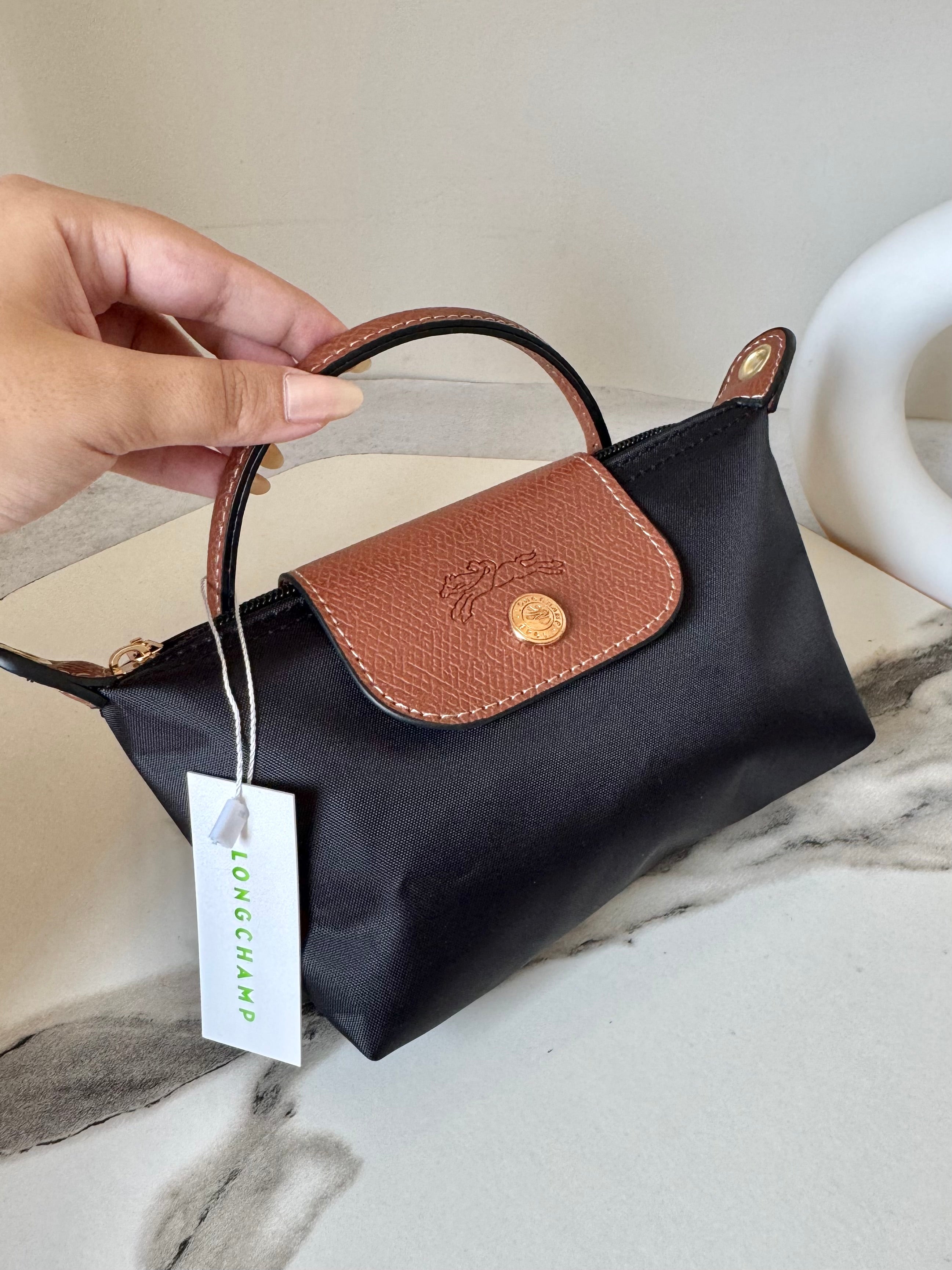 LongChamp Crossbody Bag with Strap - Black (WITH BRAND LOGO)