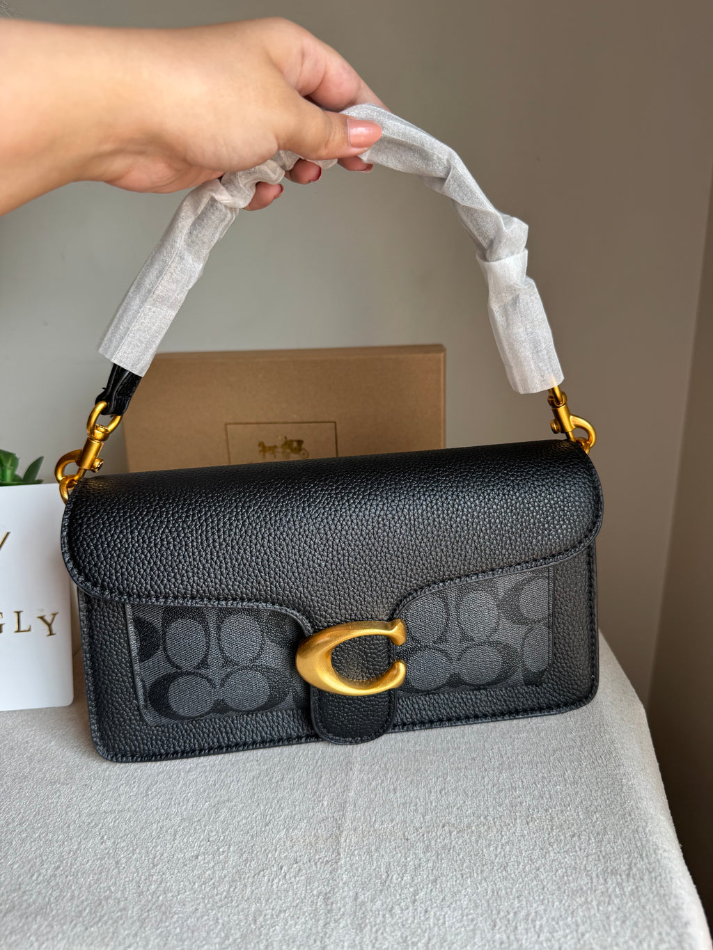 COACH TABBY Black & Grey Good Quality -  BOX PACKING