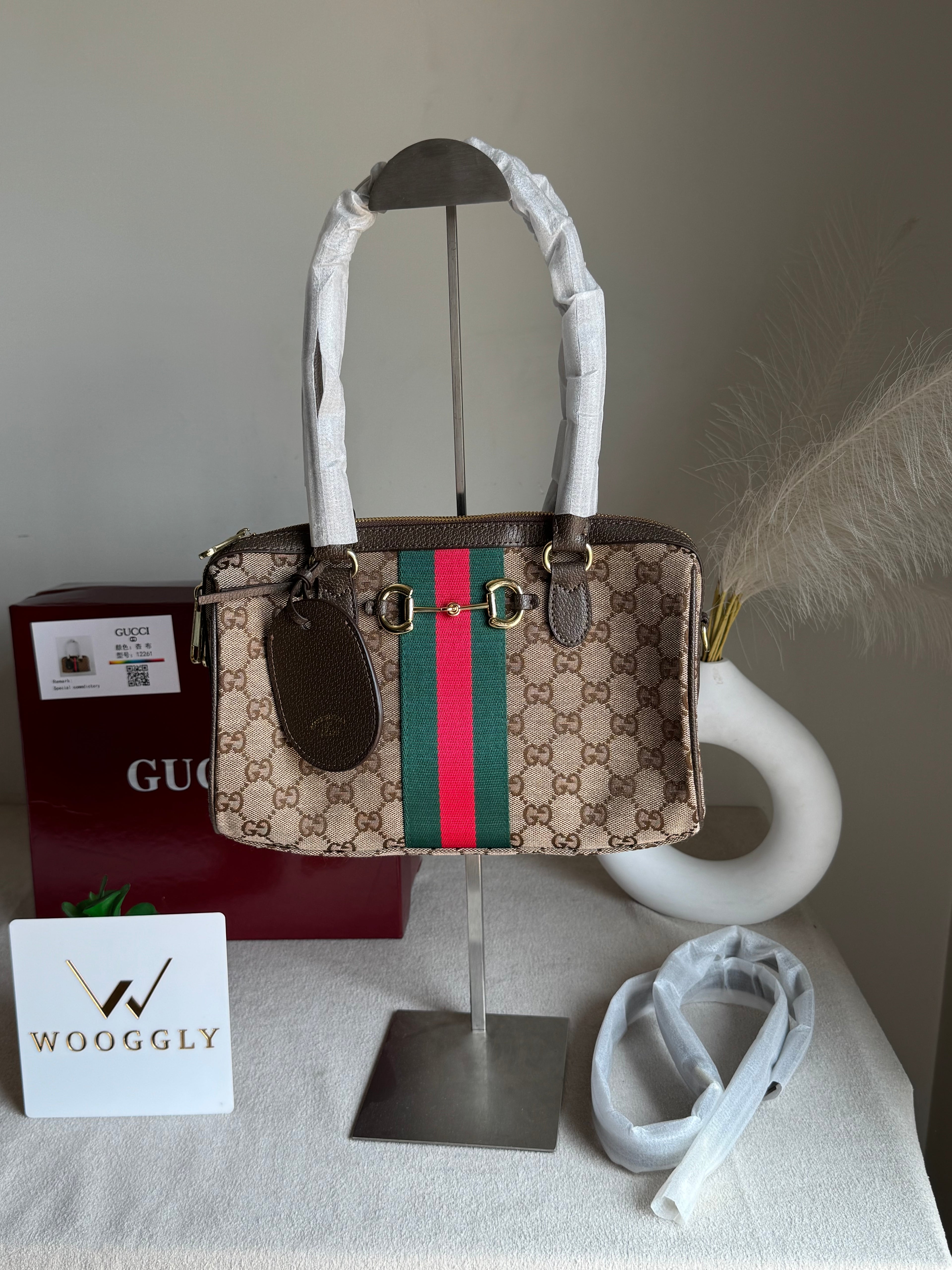 Gucci High Quality Hand Bag - Brown - BOX PACKING