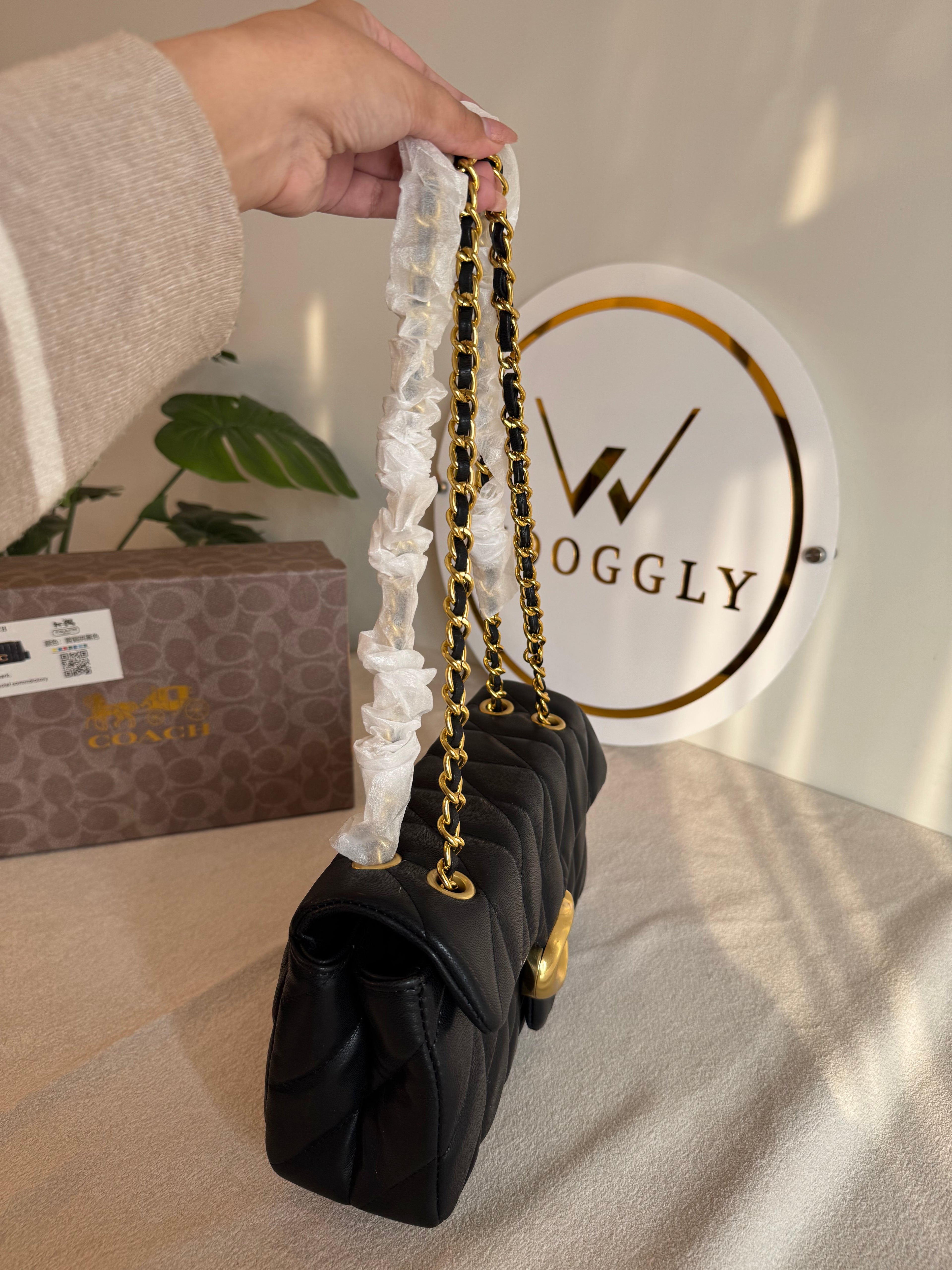 COACH Quilted Tabby PREMIUM (Black) - BOX PACKING