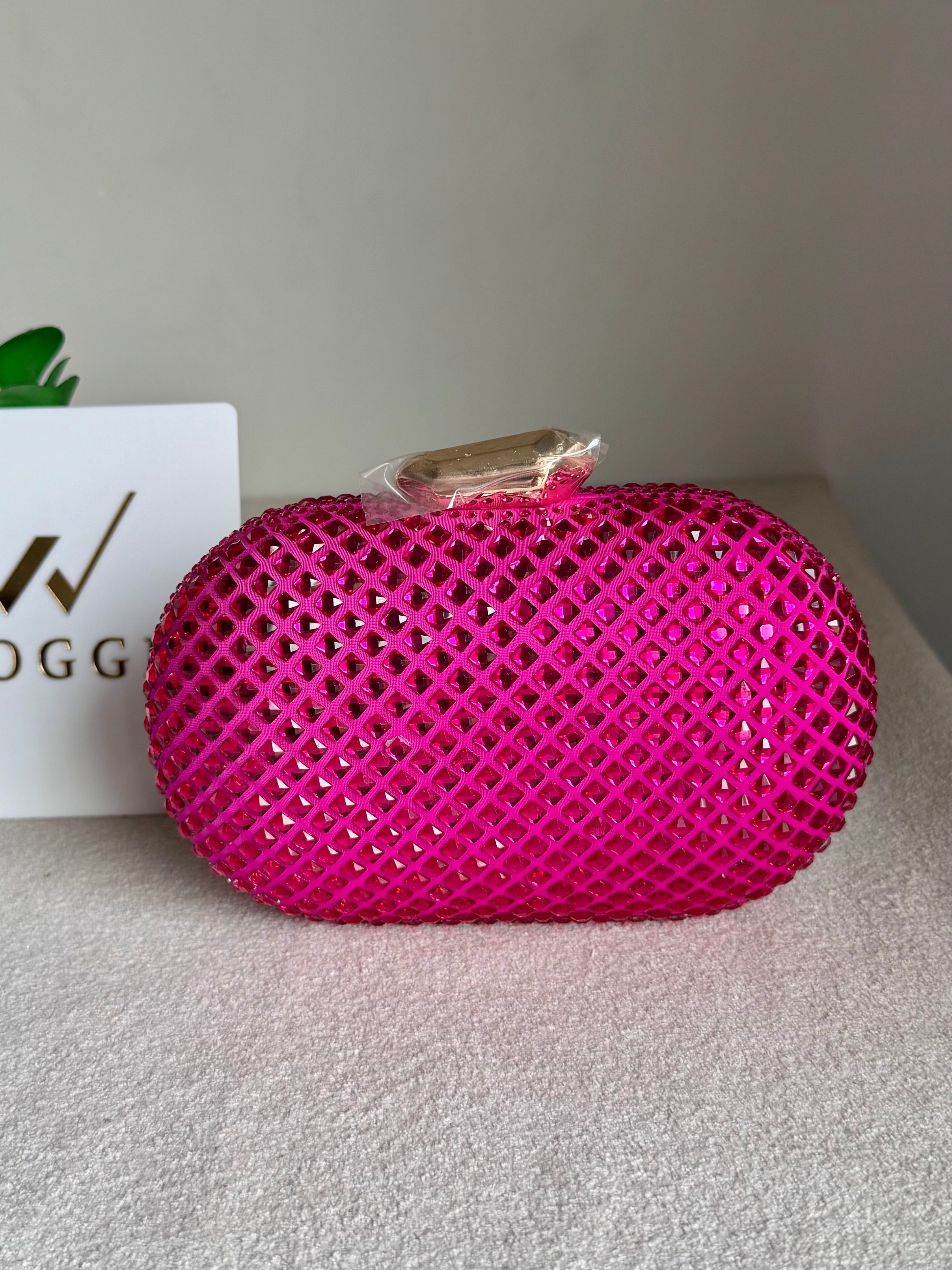 Belle Clutch Hot Pink