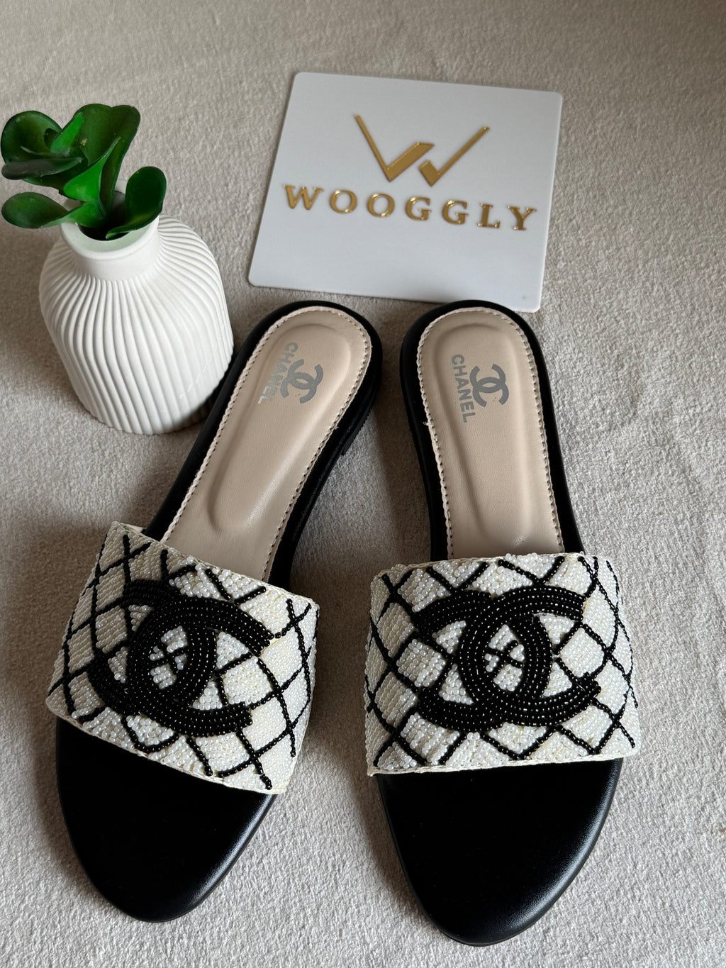 Chanel Slides - Black & White