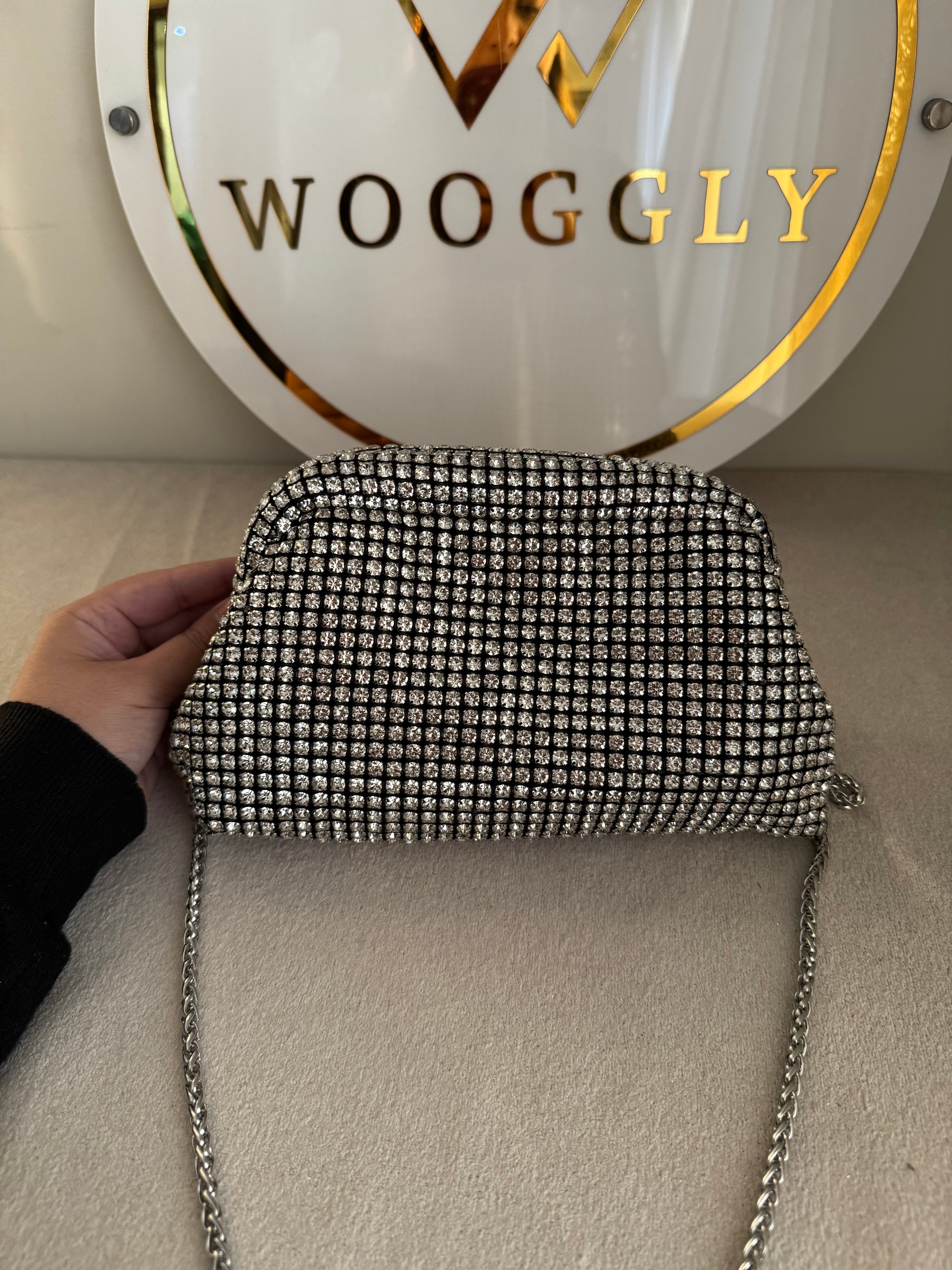 Extremely Premium Rhinestone Evening Clutch (Silver)