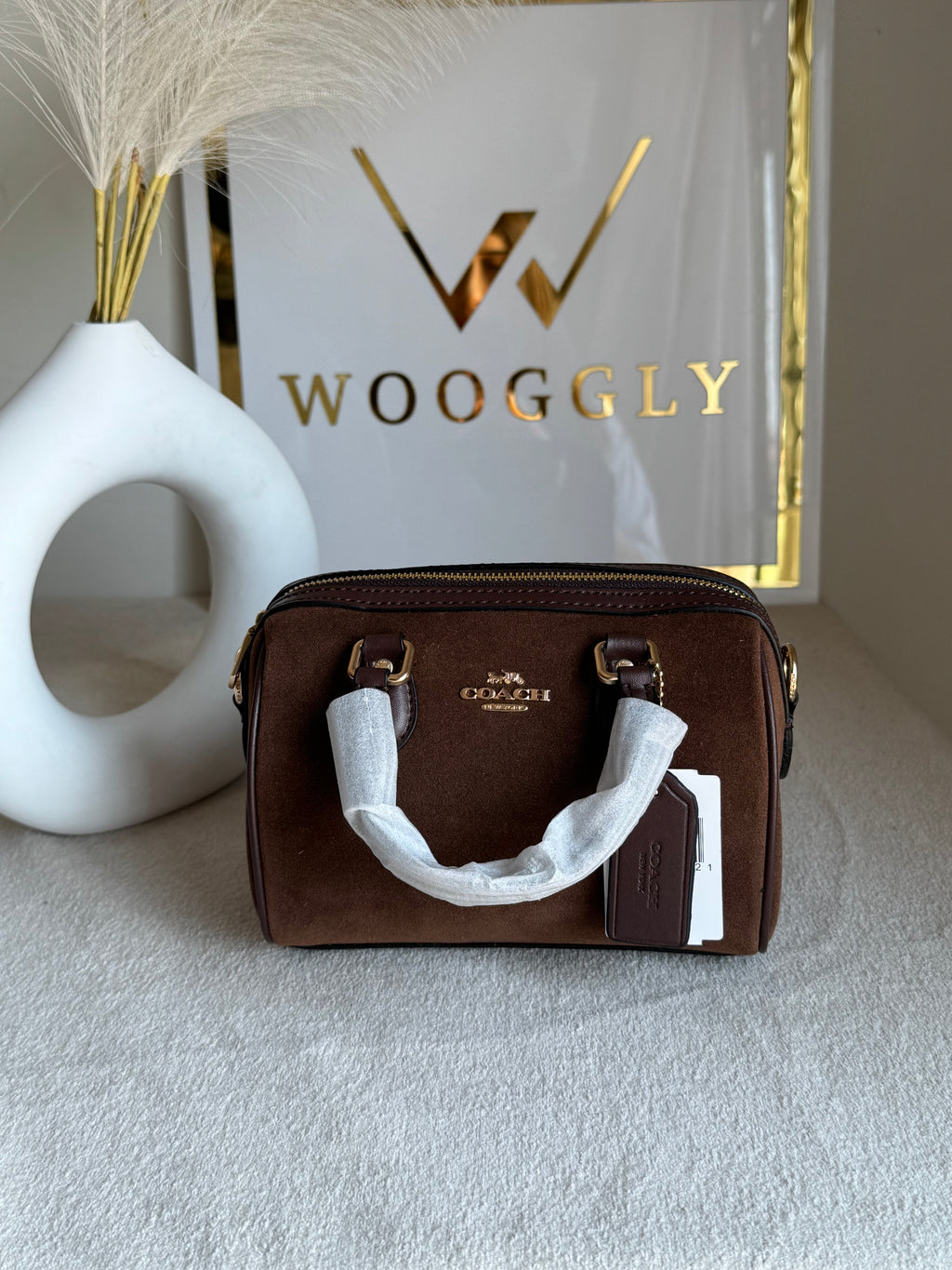 COACH Mini Duffle Bag PREMIUM with Long Strap (Chocolate Brown) - BOX PACKING