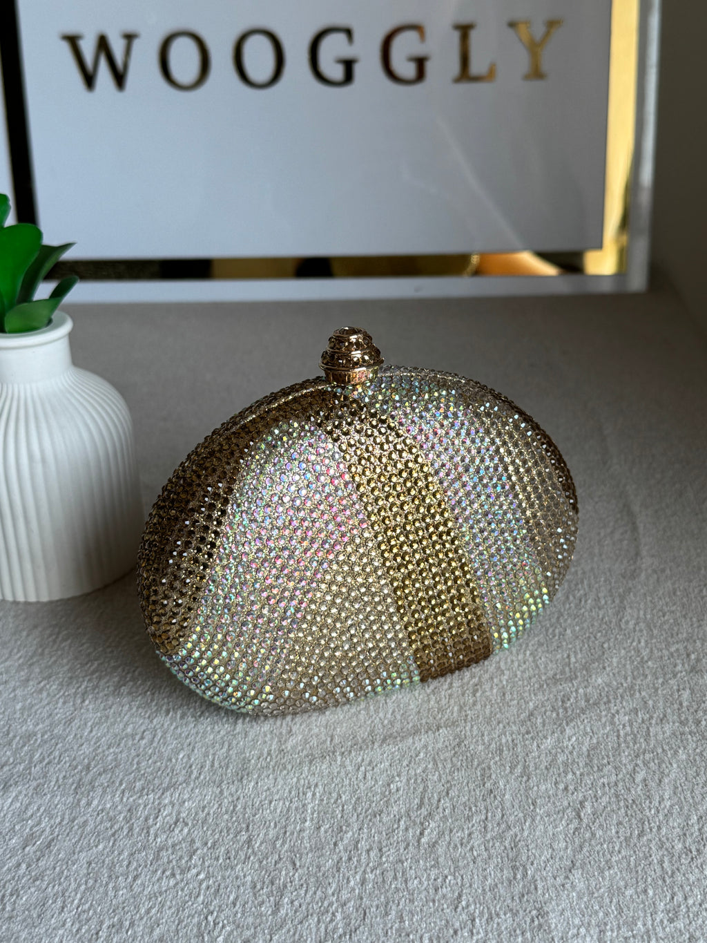 High Quality Luxe Statement Clutch - Champagne