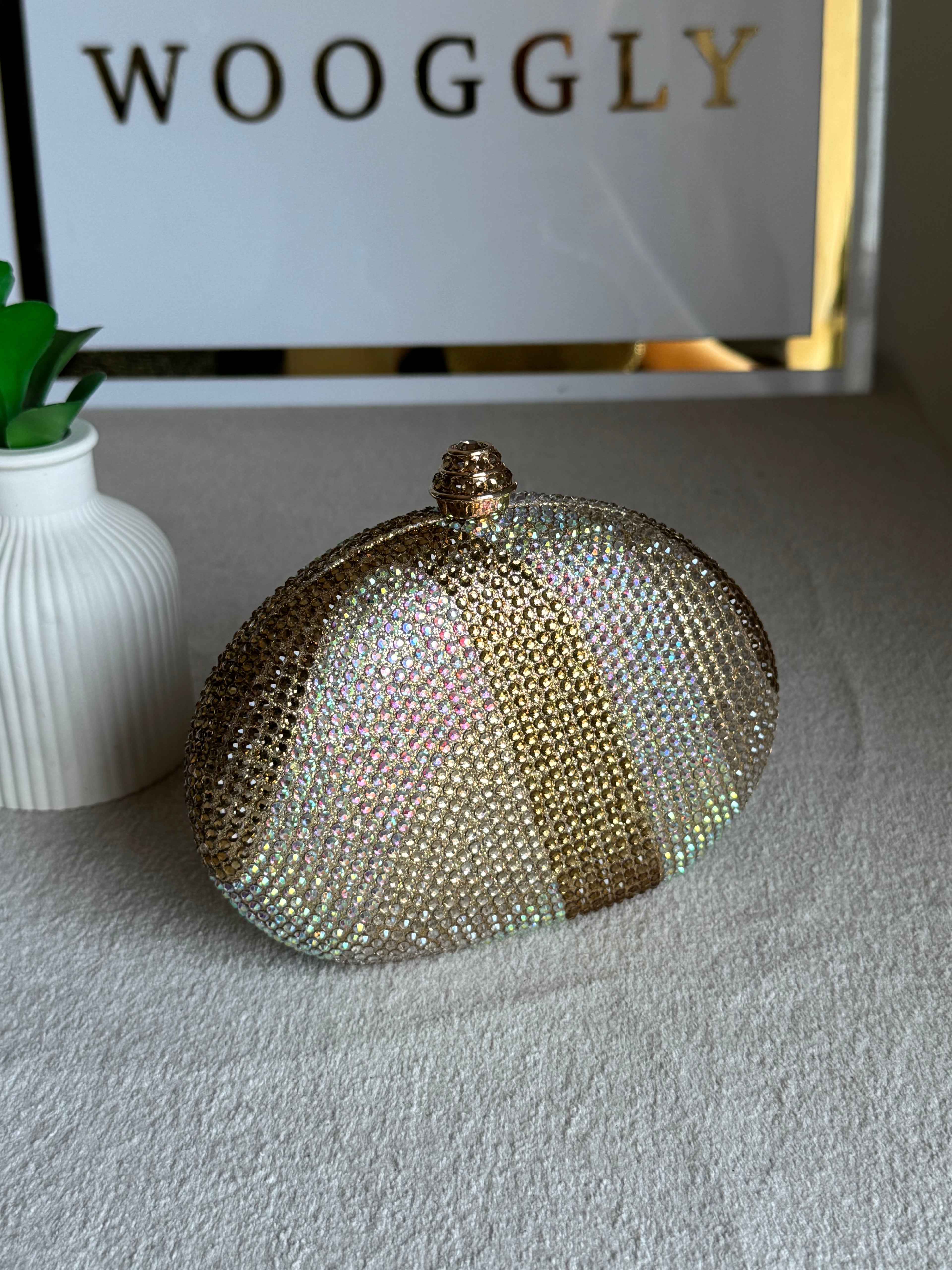 High Quality Luxe Statement Clutch - Champagne
