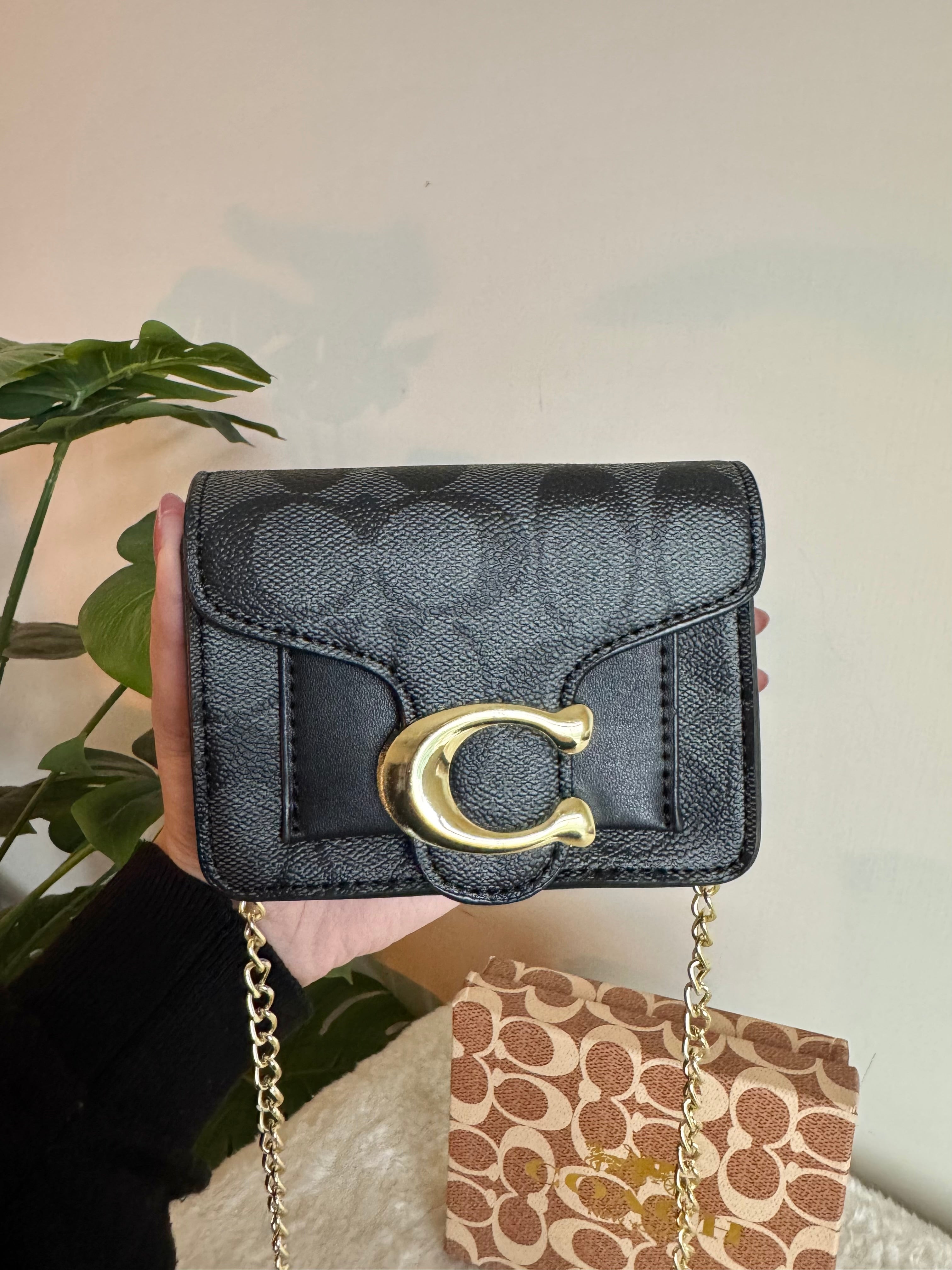 Coach Signature Wallet with Detachable Long Chain - Black