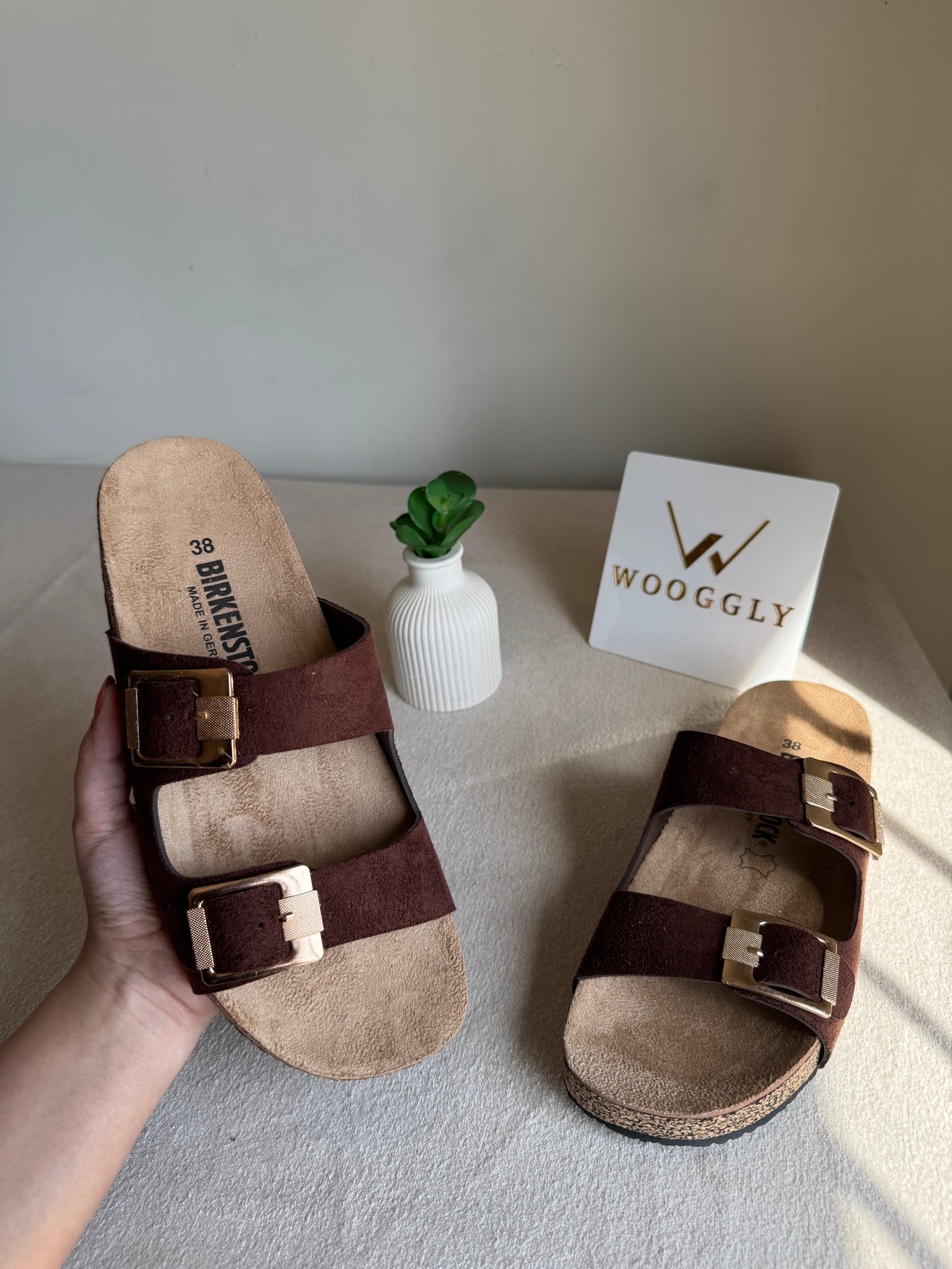 Viral Birkenstock Comfy Sandals - Suede Burgandy