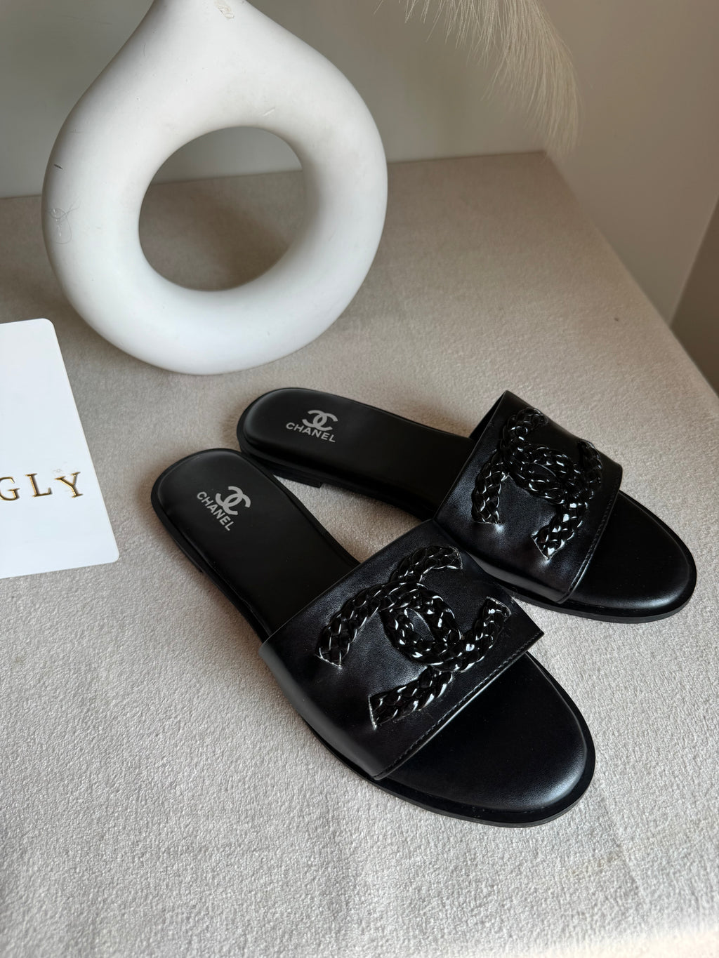 Chanel Essential Black Slides