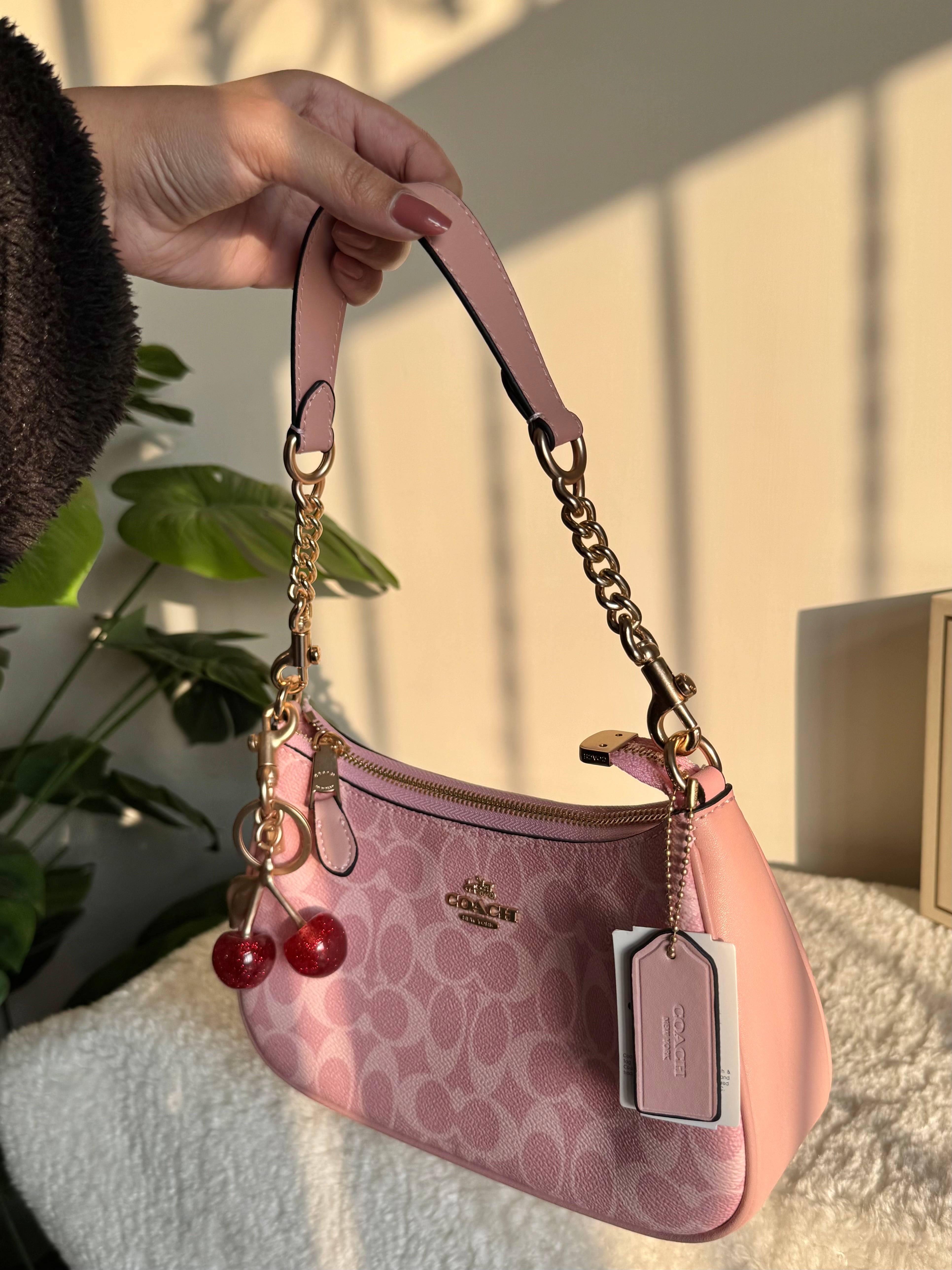 COACH TERI PREMIUM with Coach Cherry Charm (Pink) - BOX PACKING