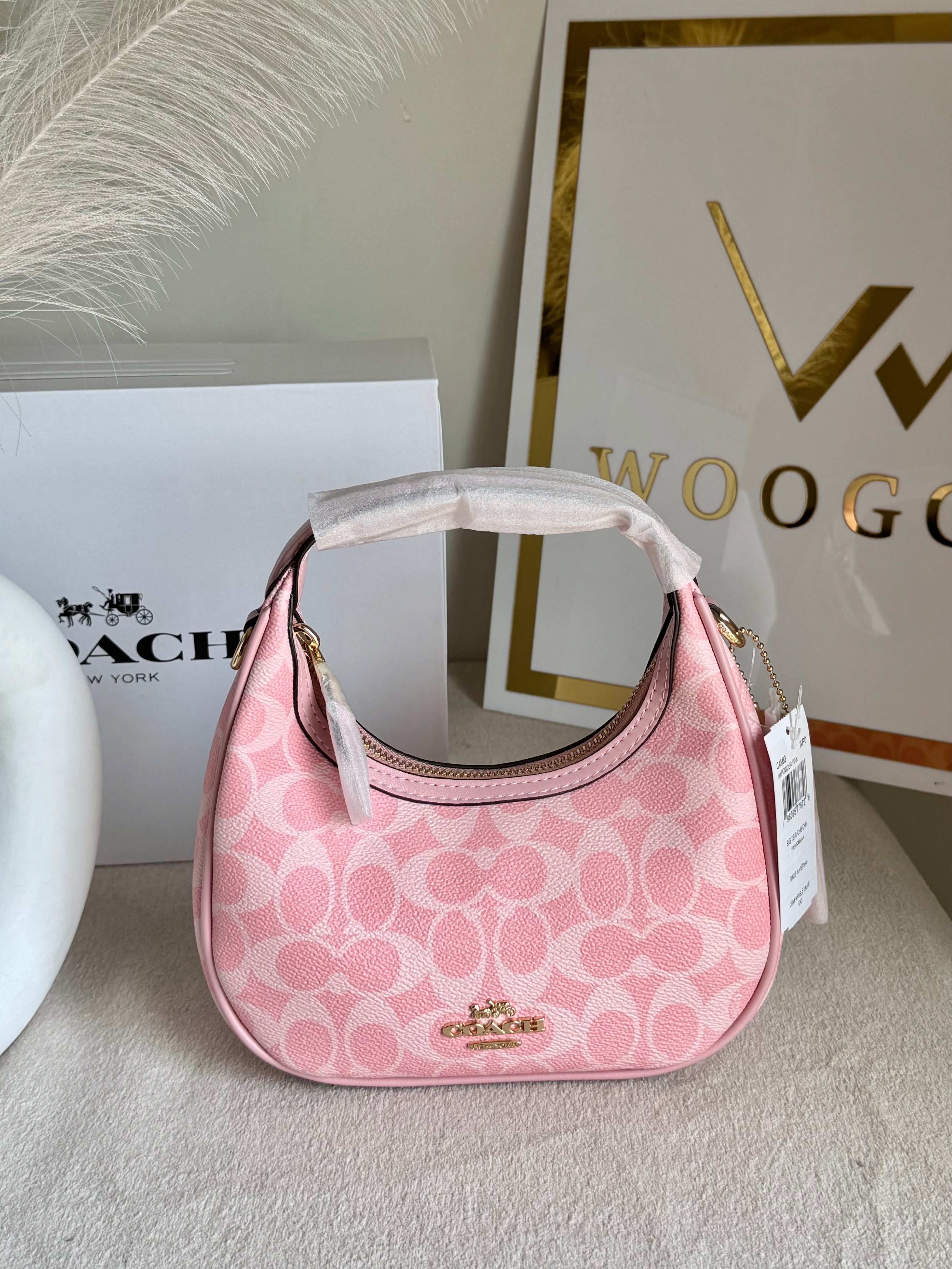 COACH Powder Pink Pretty Bag with Long Strap - BOX PACKING