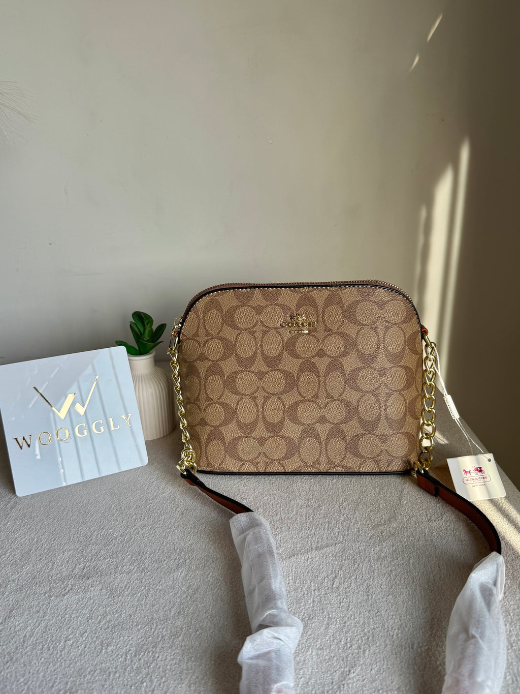 COACH Premium Crossbody Bag - Apricot Brown