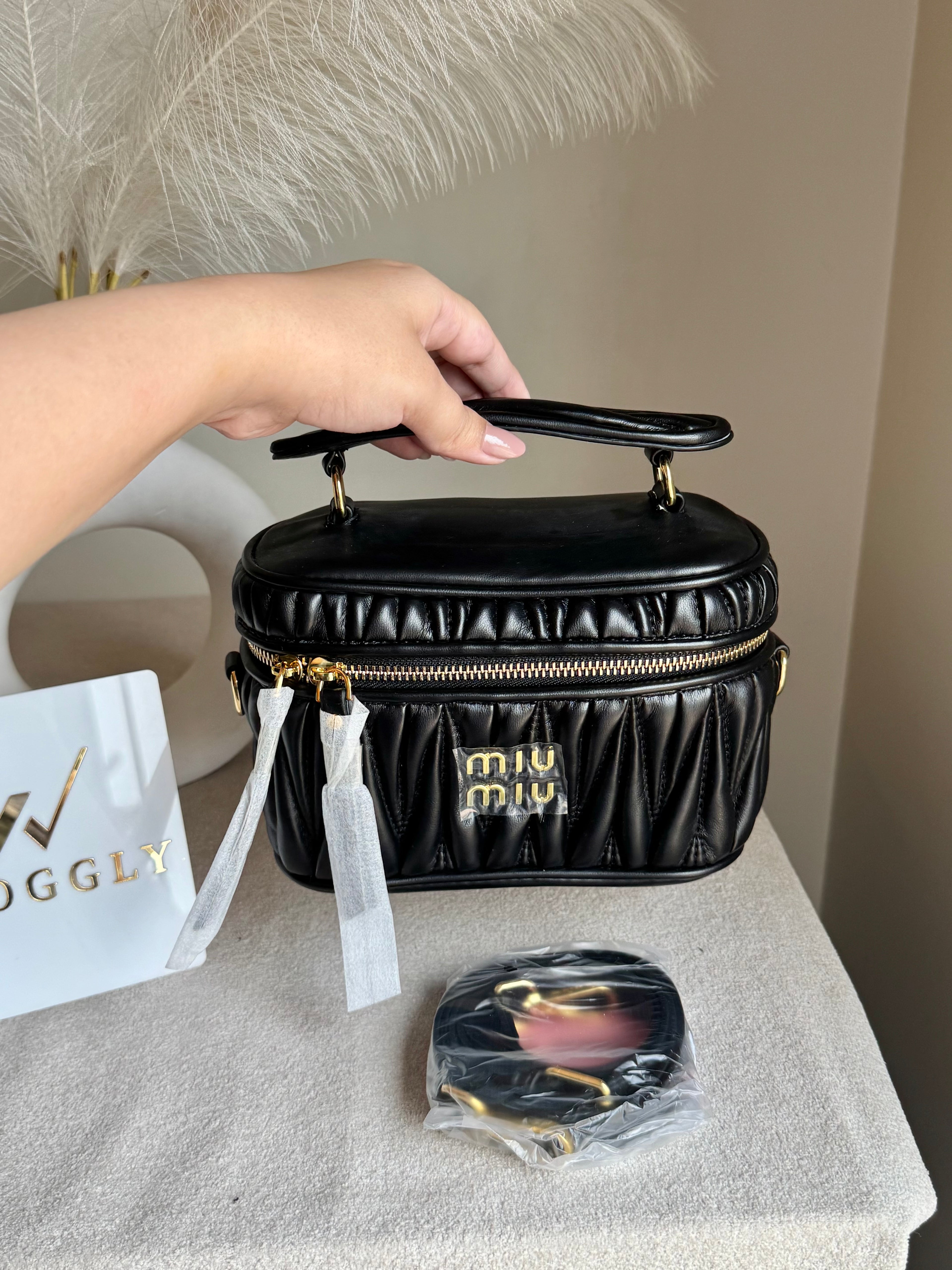 Miu Miu Quilted Crossbody Bag - Black