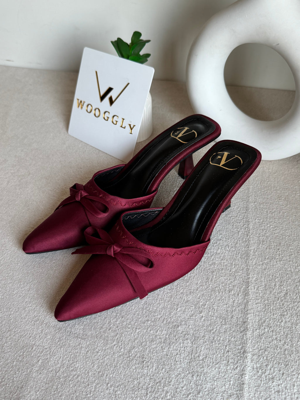 Valentino Bow Heels - Maroon