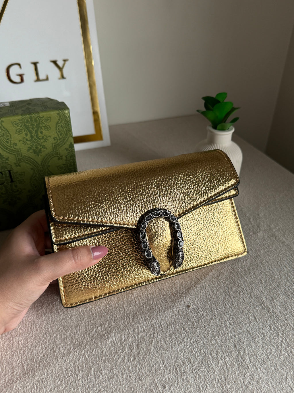 Viral Mini Gucci Bag Gold - Box Packing