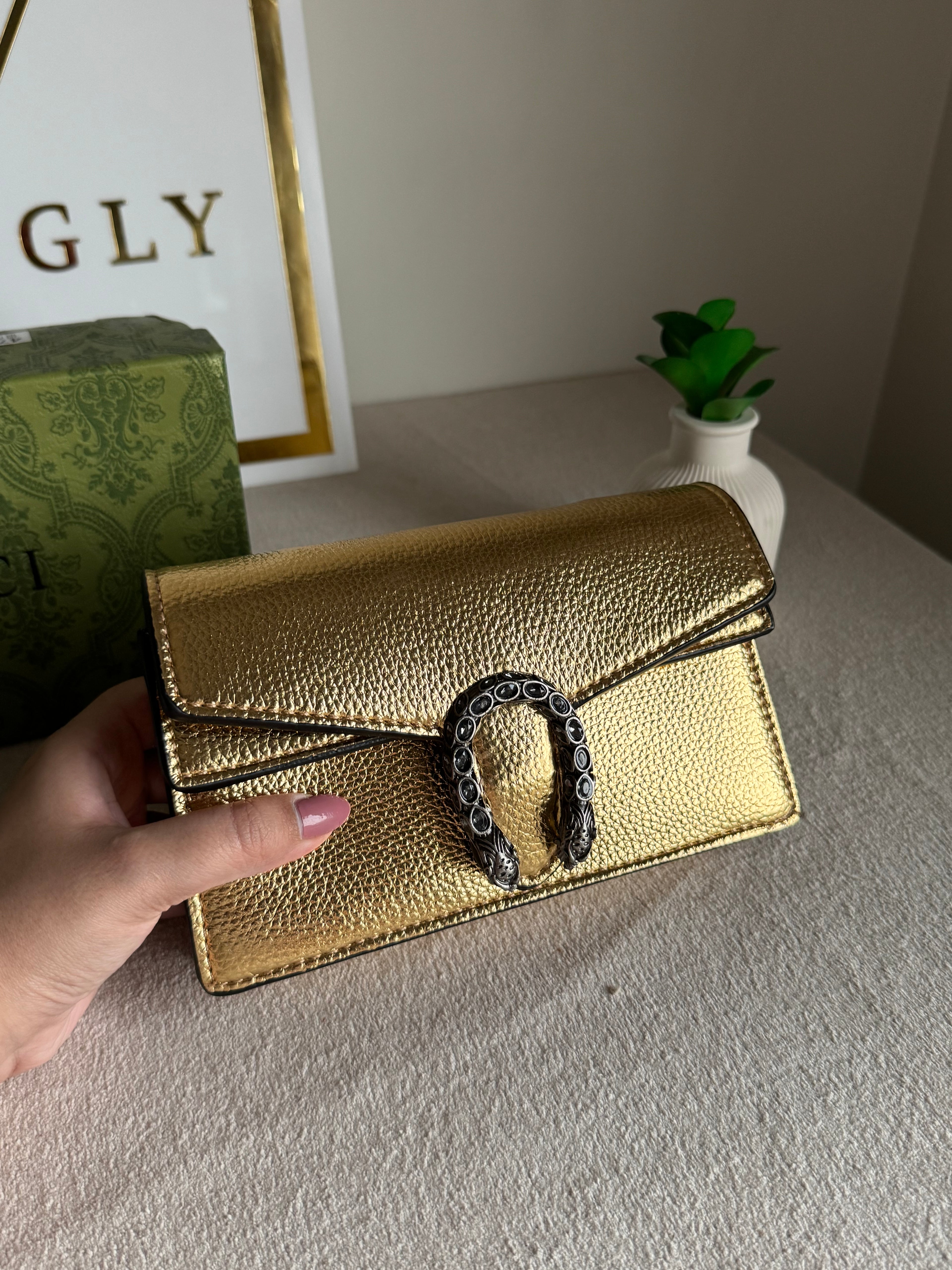 Viral Mini Gucci Bag Gold - Box Packing