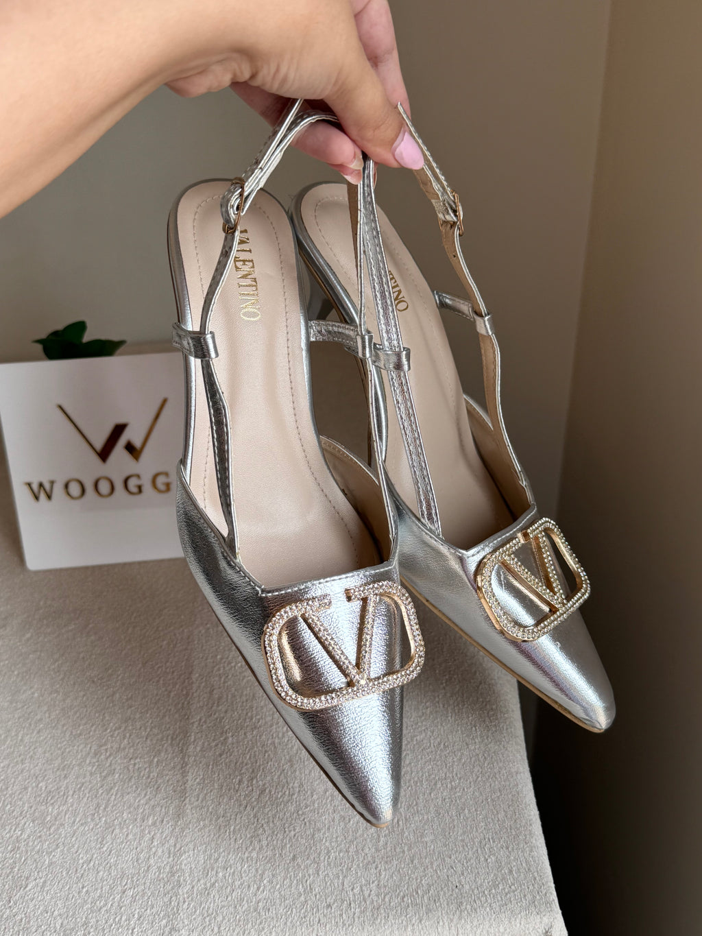 Essential Valentino Silver Heels