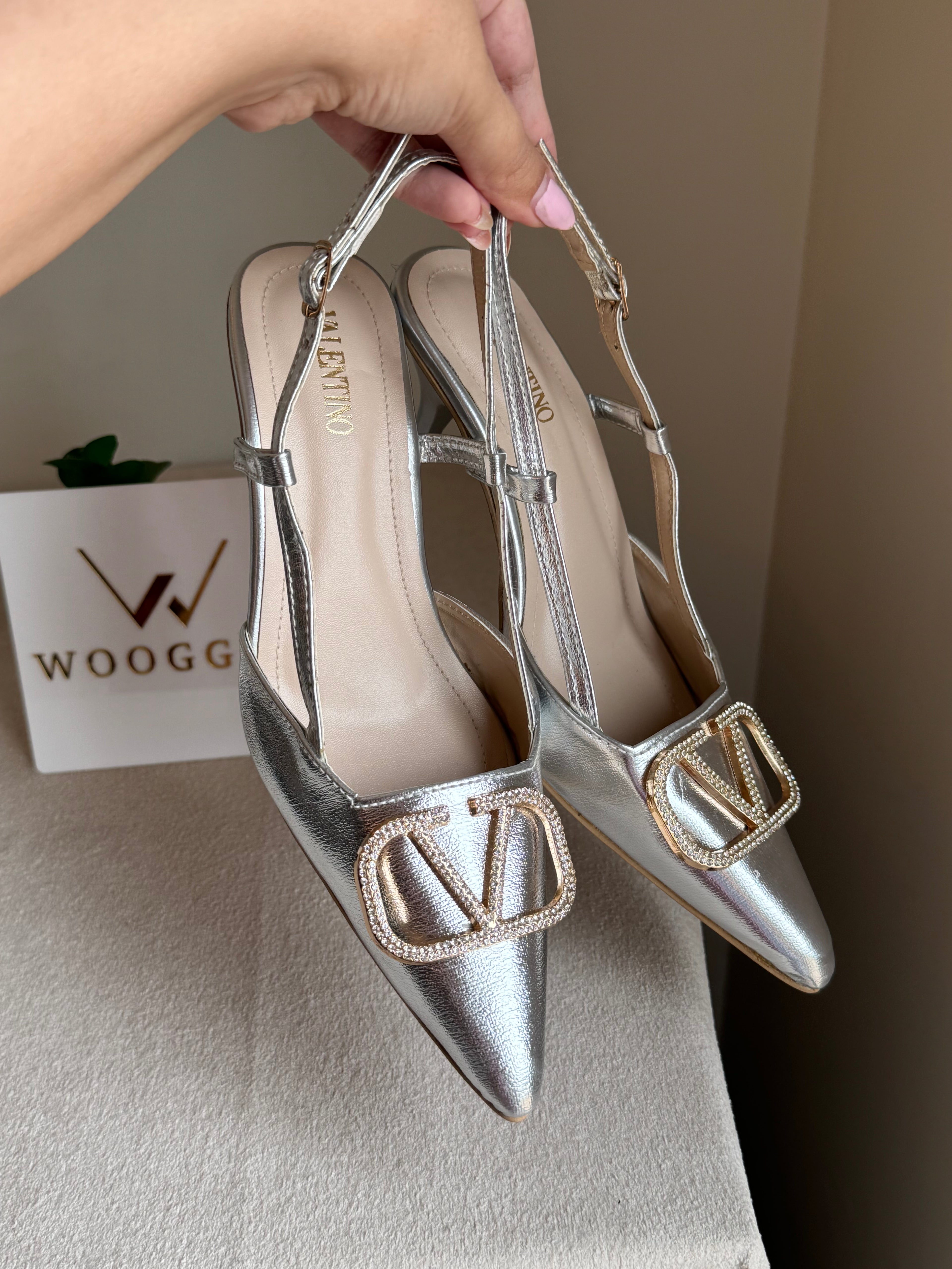 Essential Valentino Silver Heels