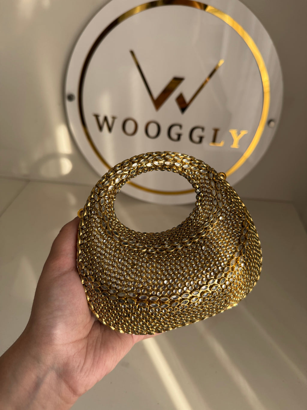 Viral Kundan Clutch with Chain