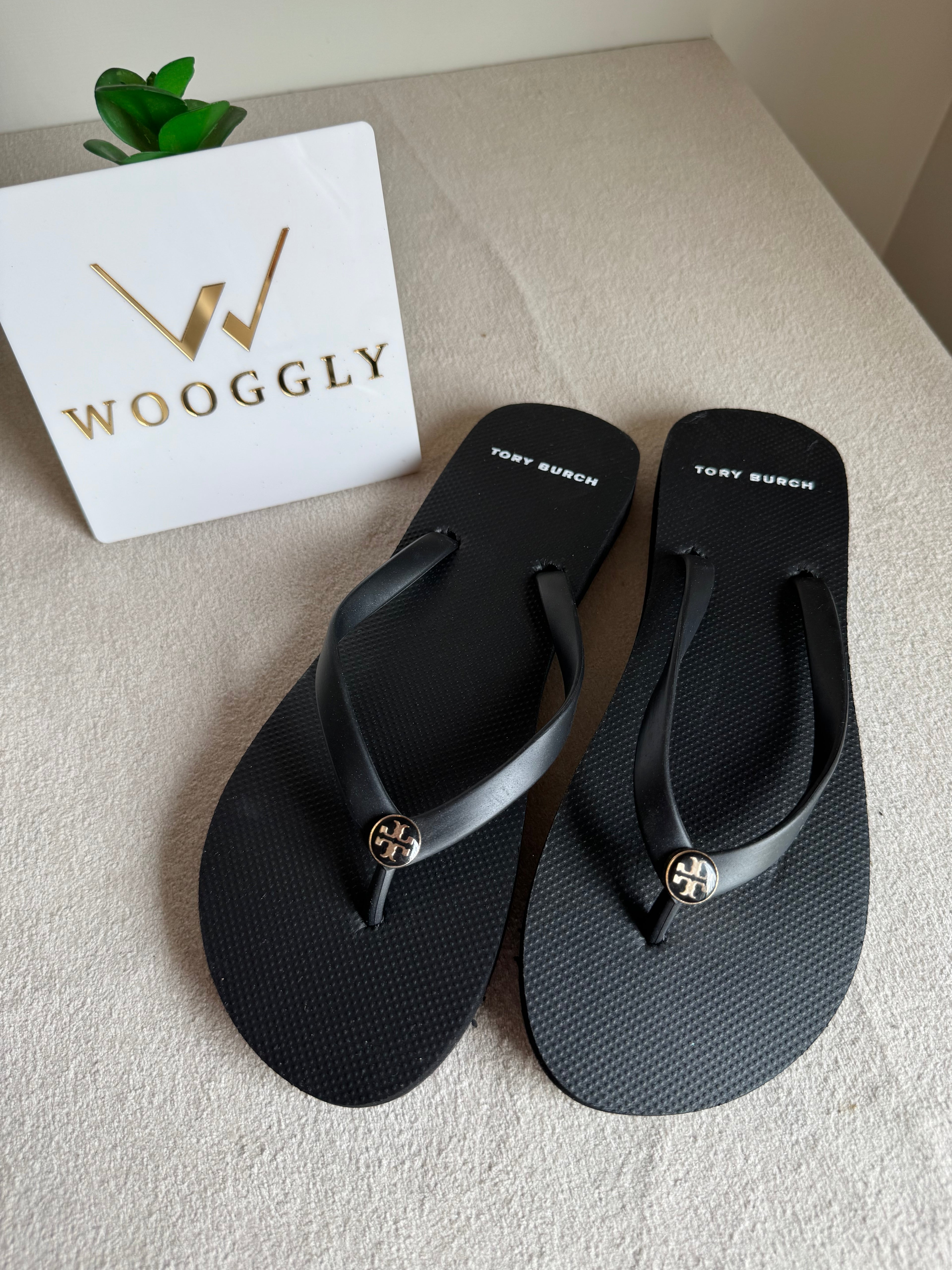 Tory Burch Black Comfy Flip Flops