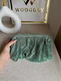 Viral High Quality Rhinestone Clutch with Chain - Aqua Royale
