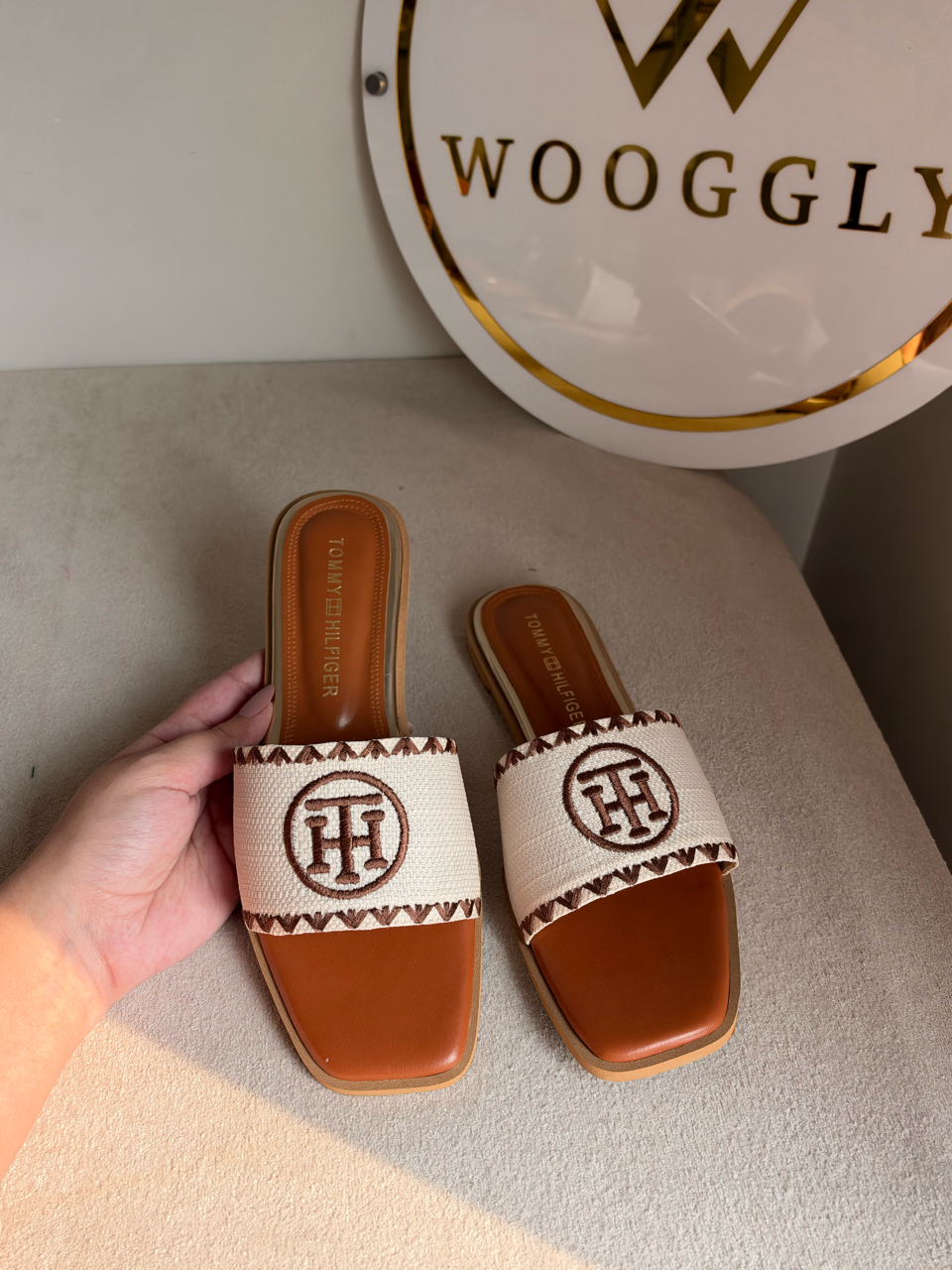 Meadow Weave Slides - Cream & Dark Chocolate