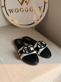 Minimalist Medallion Slides - Black