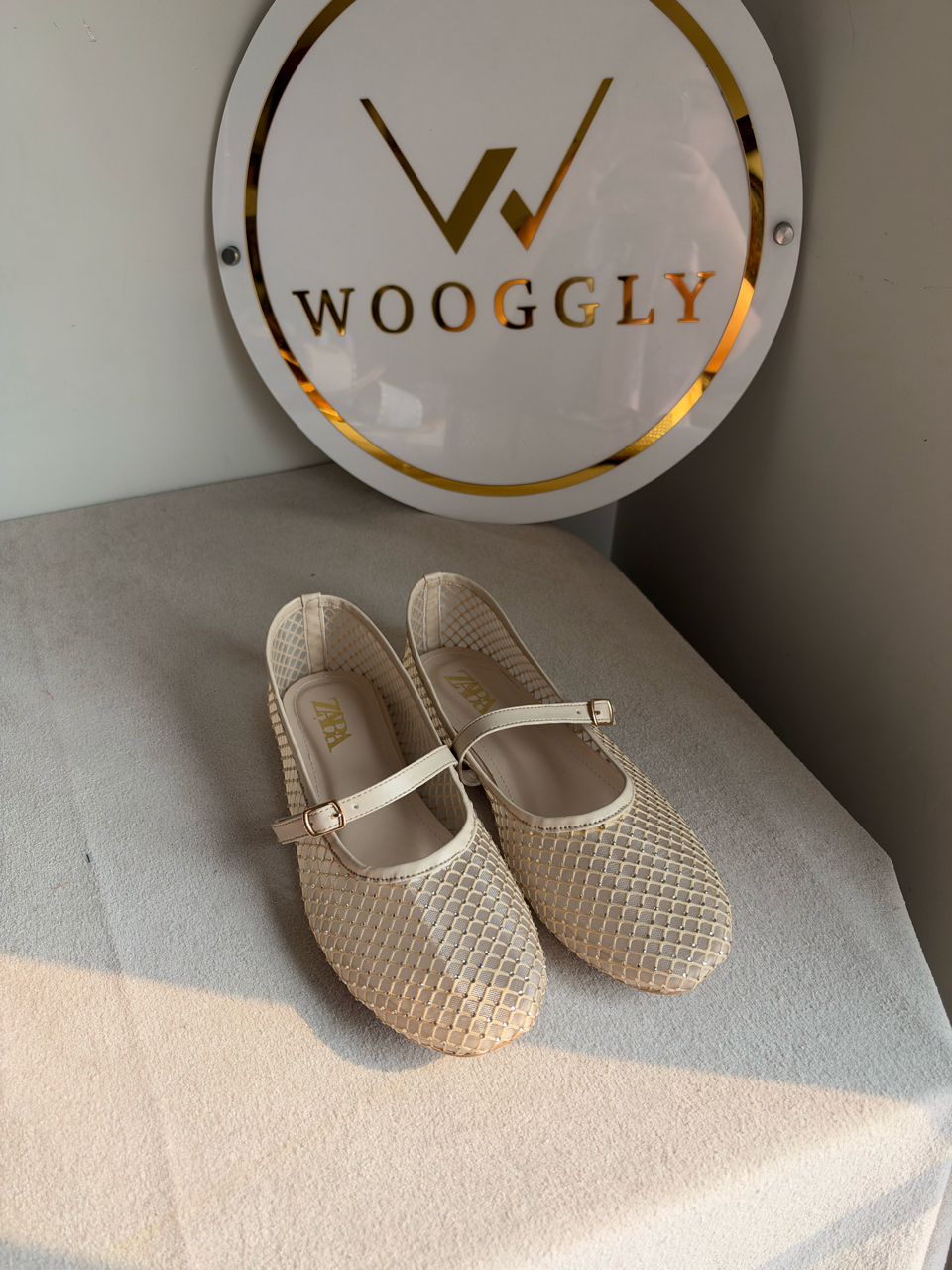 Studio Mesh Flats - Soft Beige Crystal
