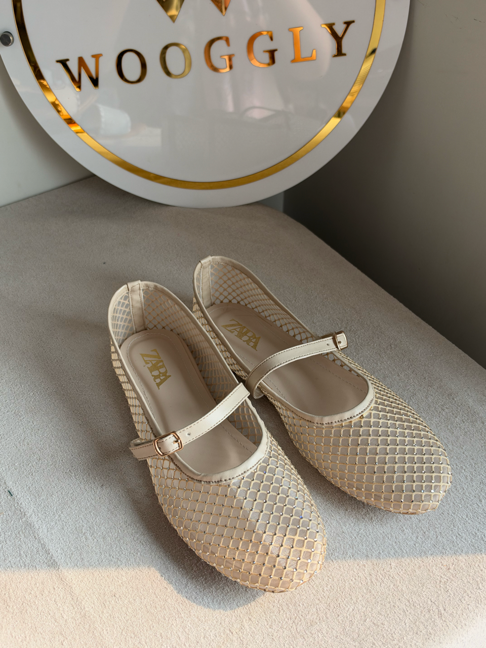 Studio Mesh Flats - Soft Beige Crystal