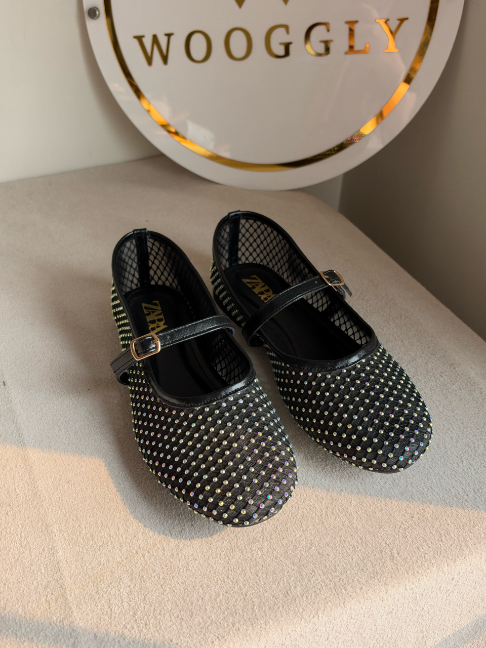 Studio Mesh Flats - Black & Golden