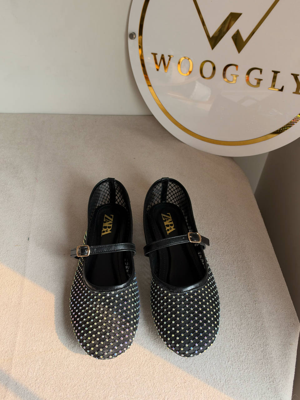 Studio Mesh Flats - Black & Golden