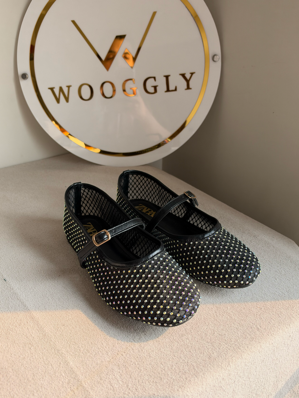 Studio Mesh Flats - Black & Golden